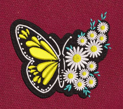 Floral Butterfly Embroidery Design