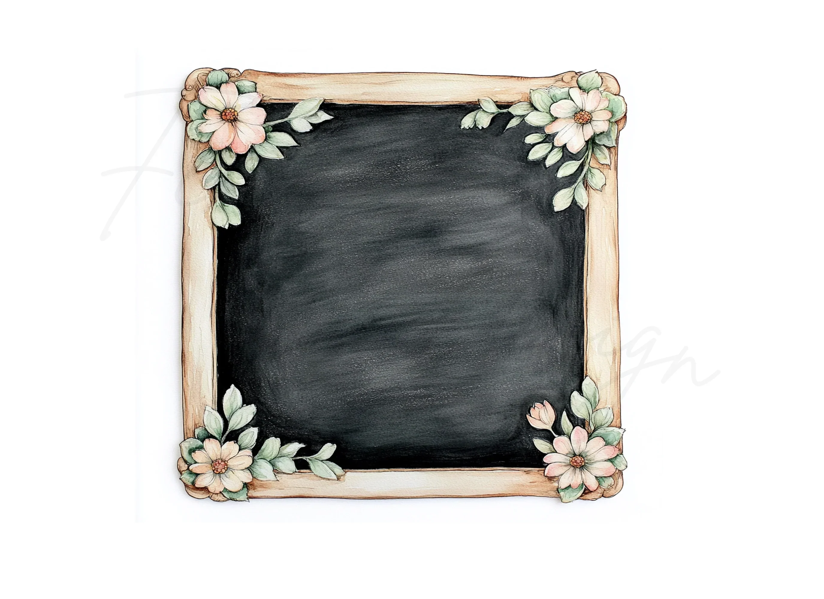 Floral Chalkboard Frame Clipart Bundle - Image 3