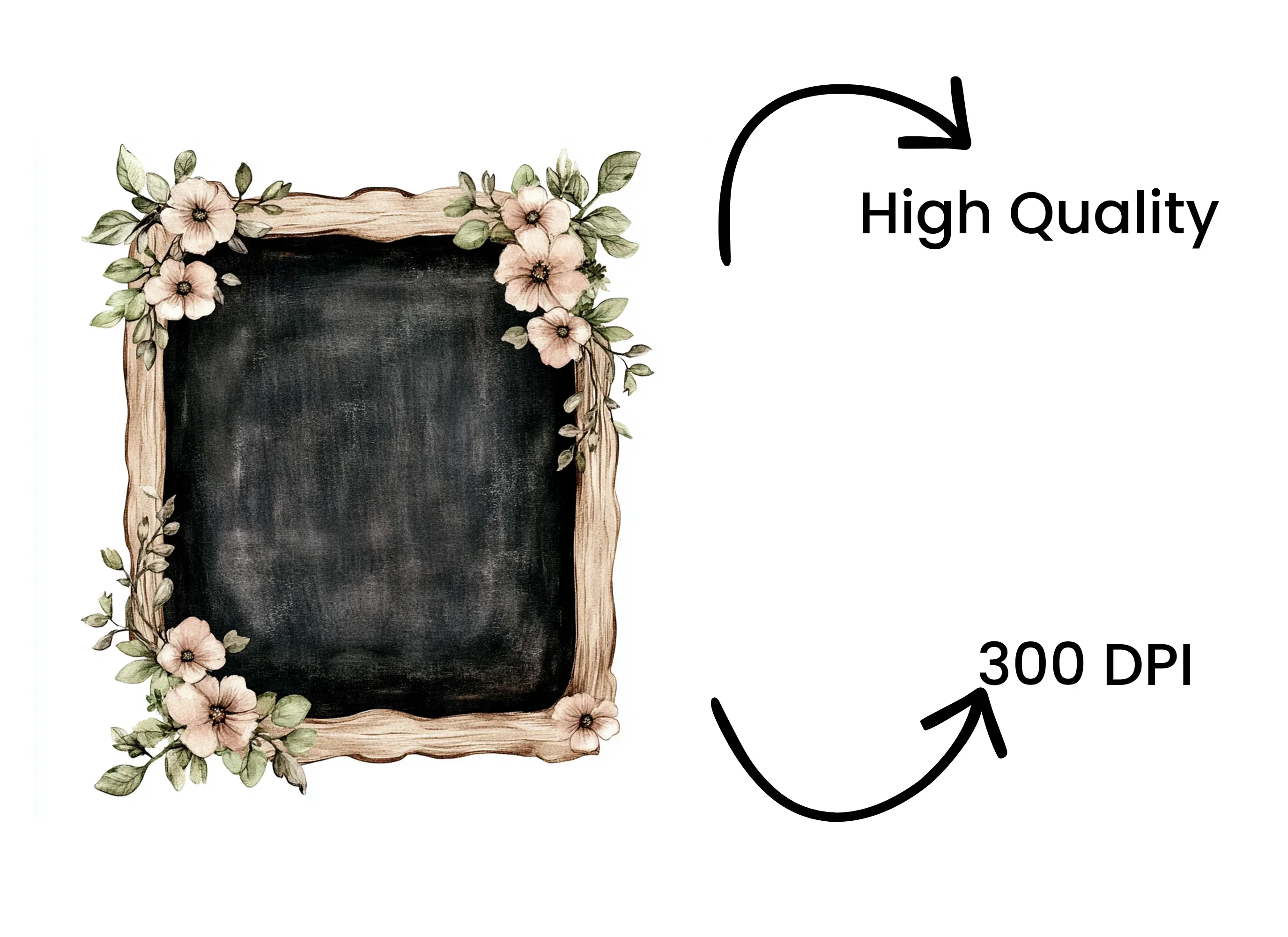 Floral Chalkboard Frame Clipart Bundle - Image 4