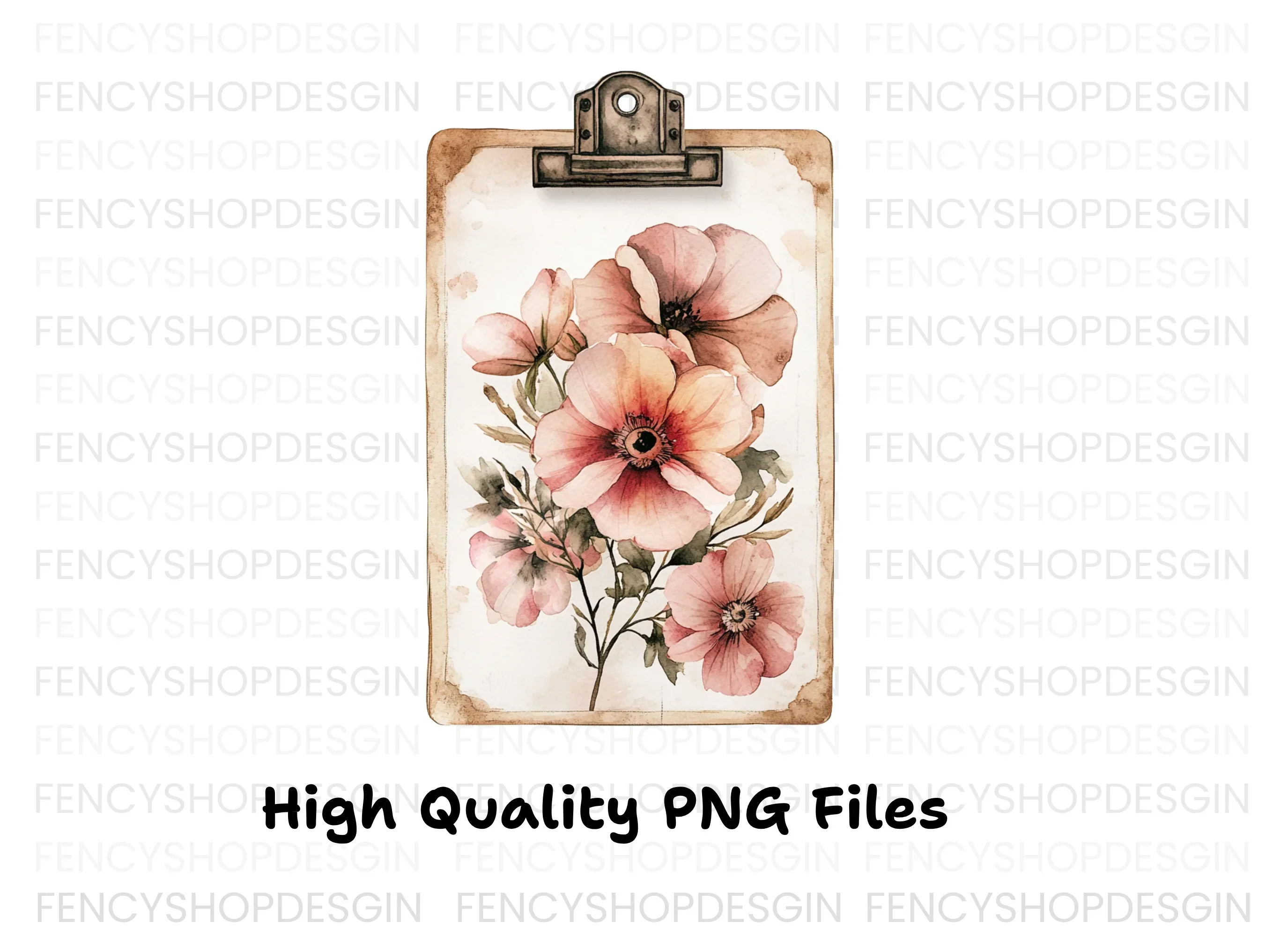 Floral Clipboard Clipart Bundle - Image 2