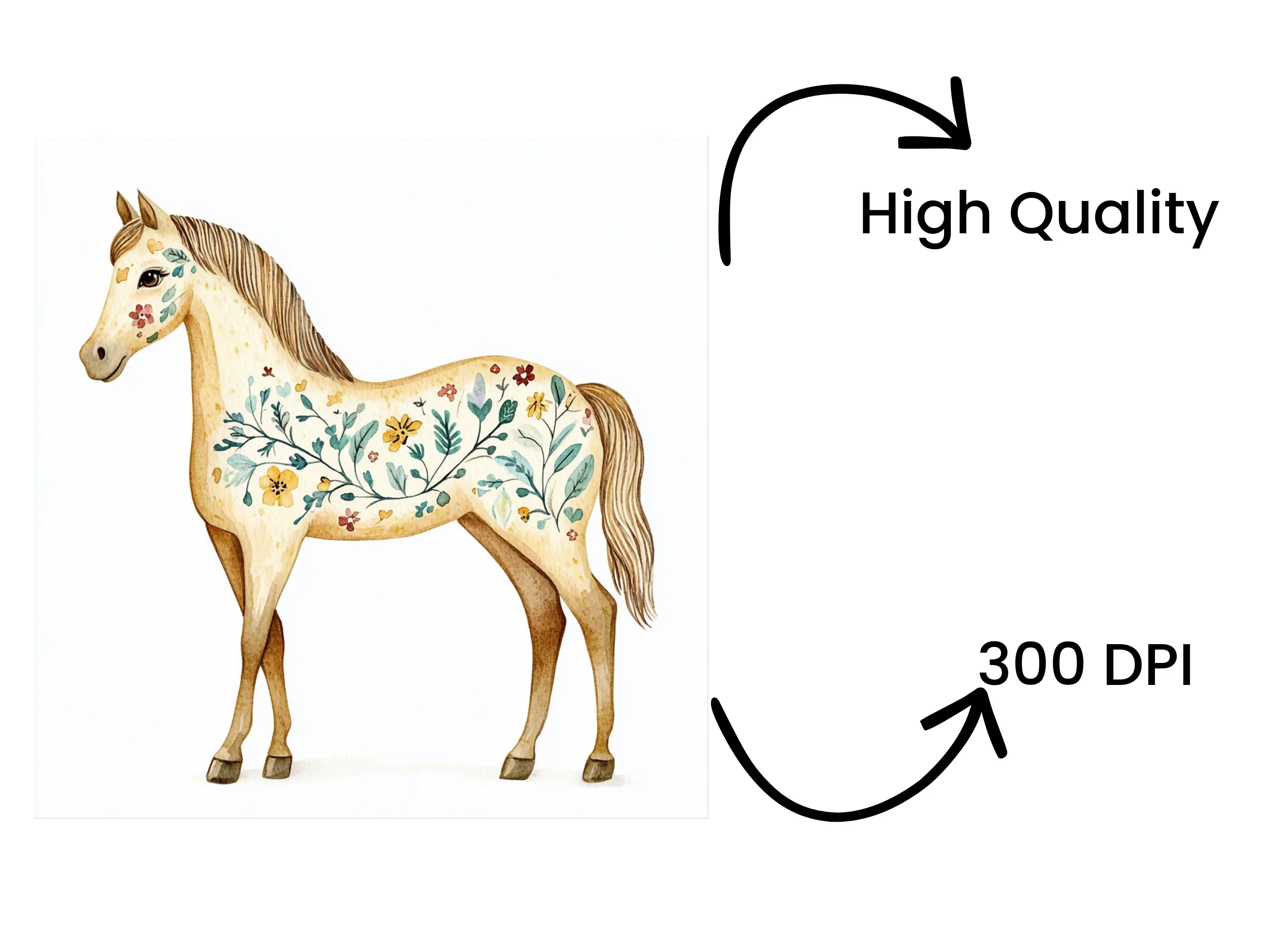 Floral Decorated Horse Clipart Bundle - Image 4