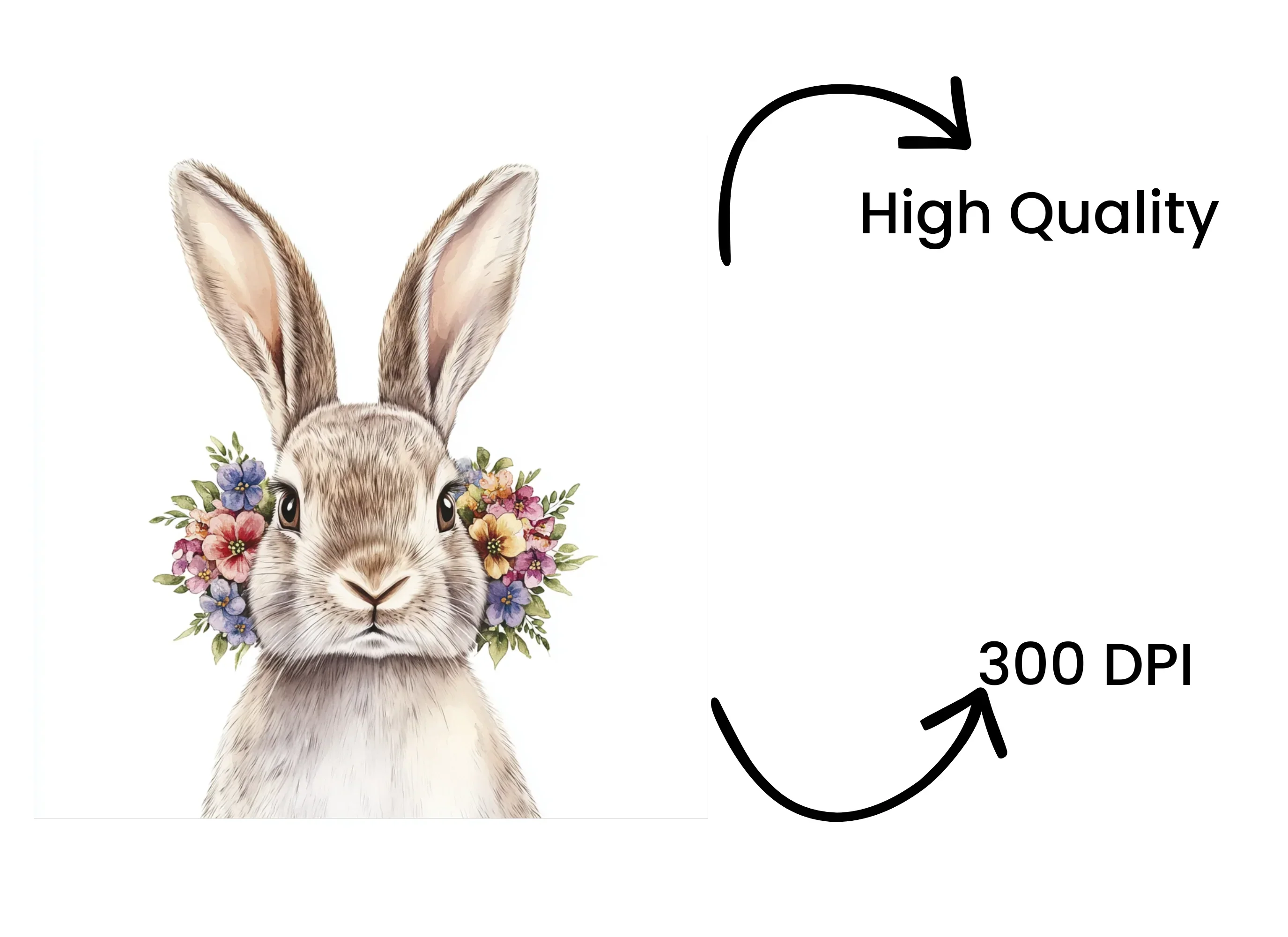 Floral Easter Bunny Clipart Bundle - Image 4