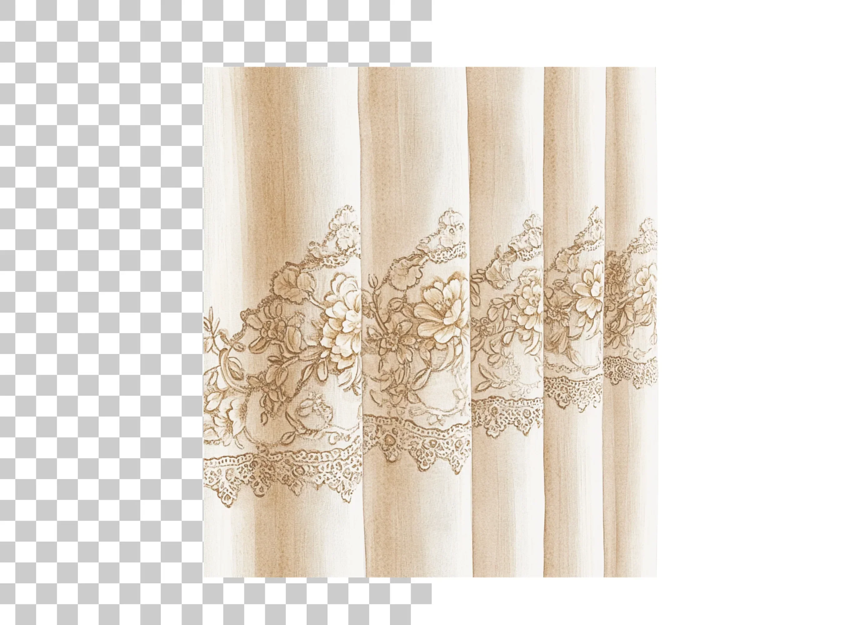 Floral Embroidered Curtain Clipart Bundle - Image 2