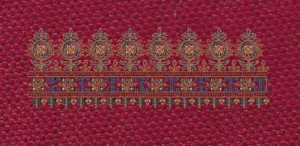 Floral Endless Border Gray Flowers Embroidery Design