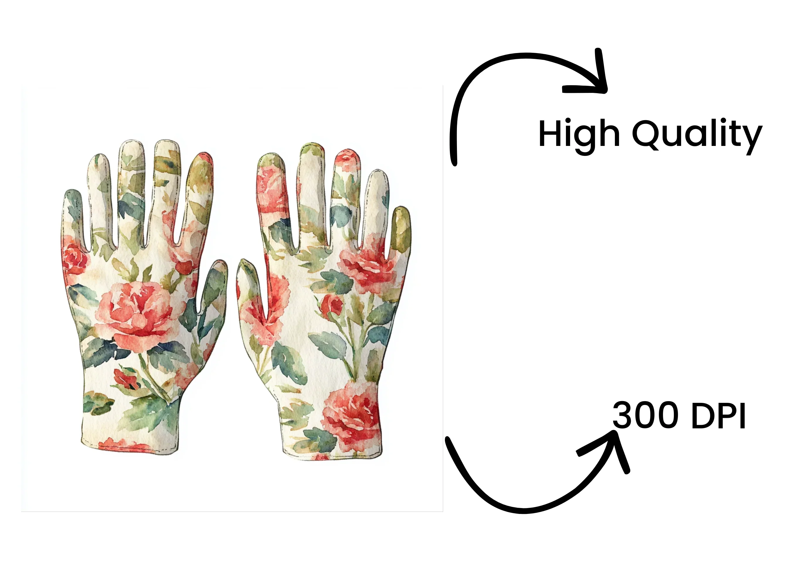 Floral Gardening Gloves Clipart Bundle - Image 4