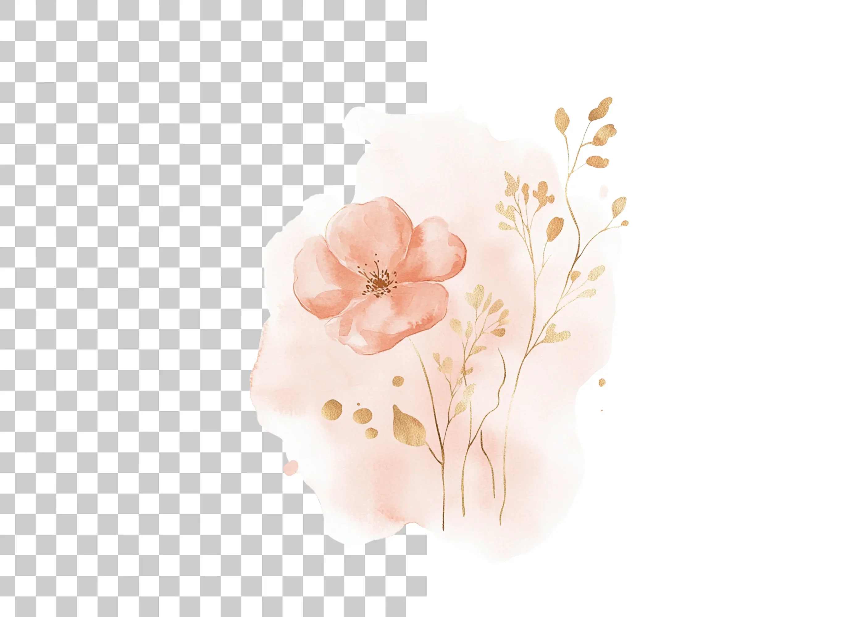 Floral Gold Clipart Bundle - Image 2