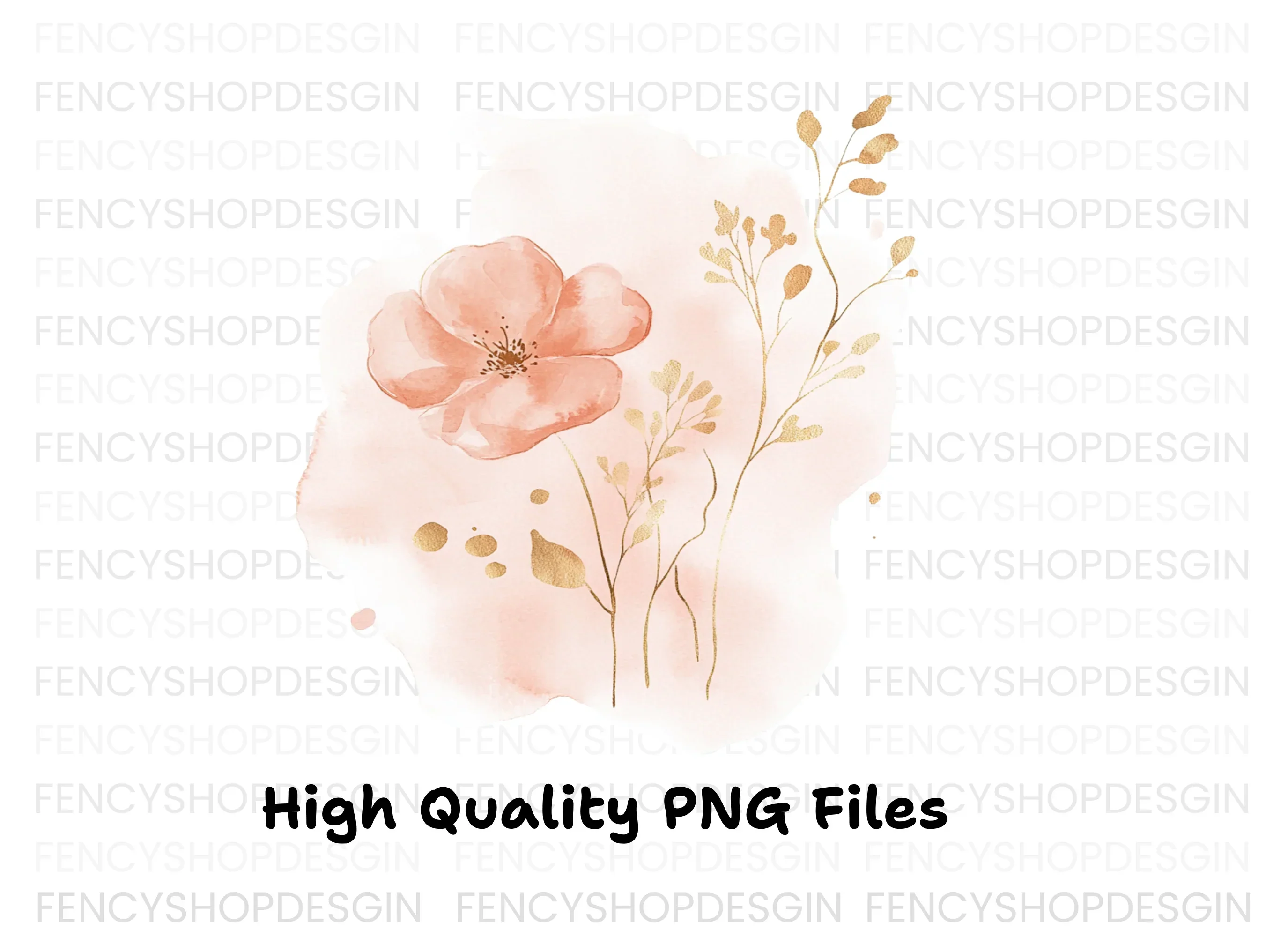 Floral Gold Clipart Bundle - Image 3