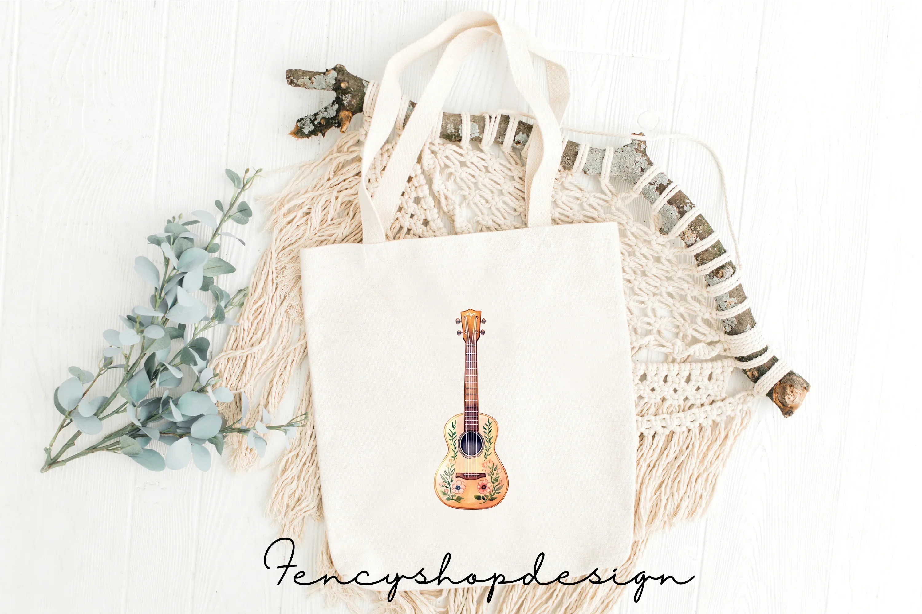 Floral Guitar Clipart Bundle - Image 8