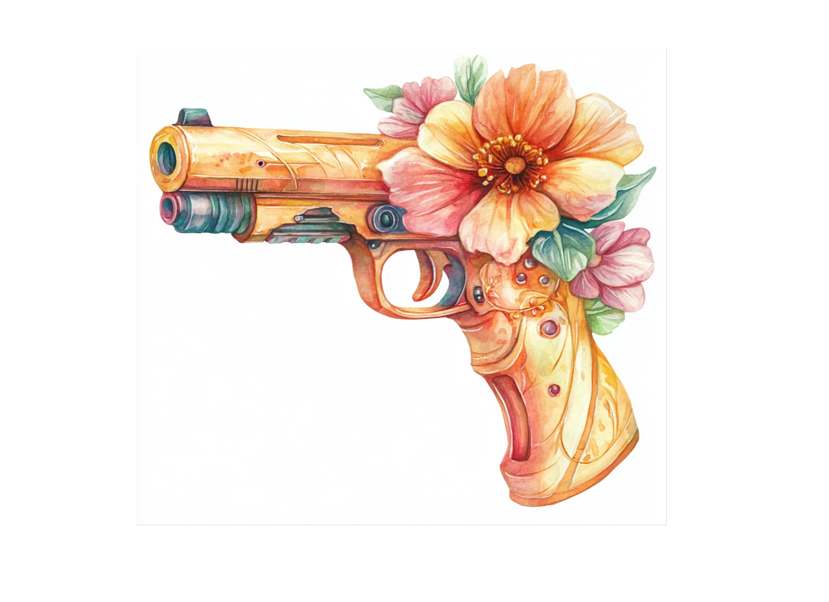 Floral Guns Clipart Bundle - Image 2
