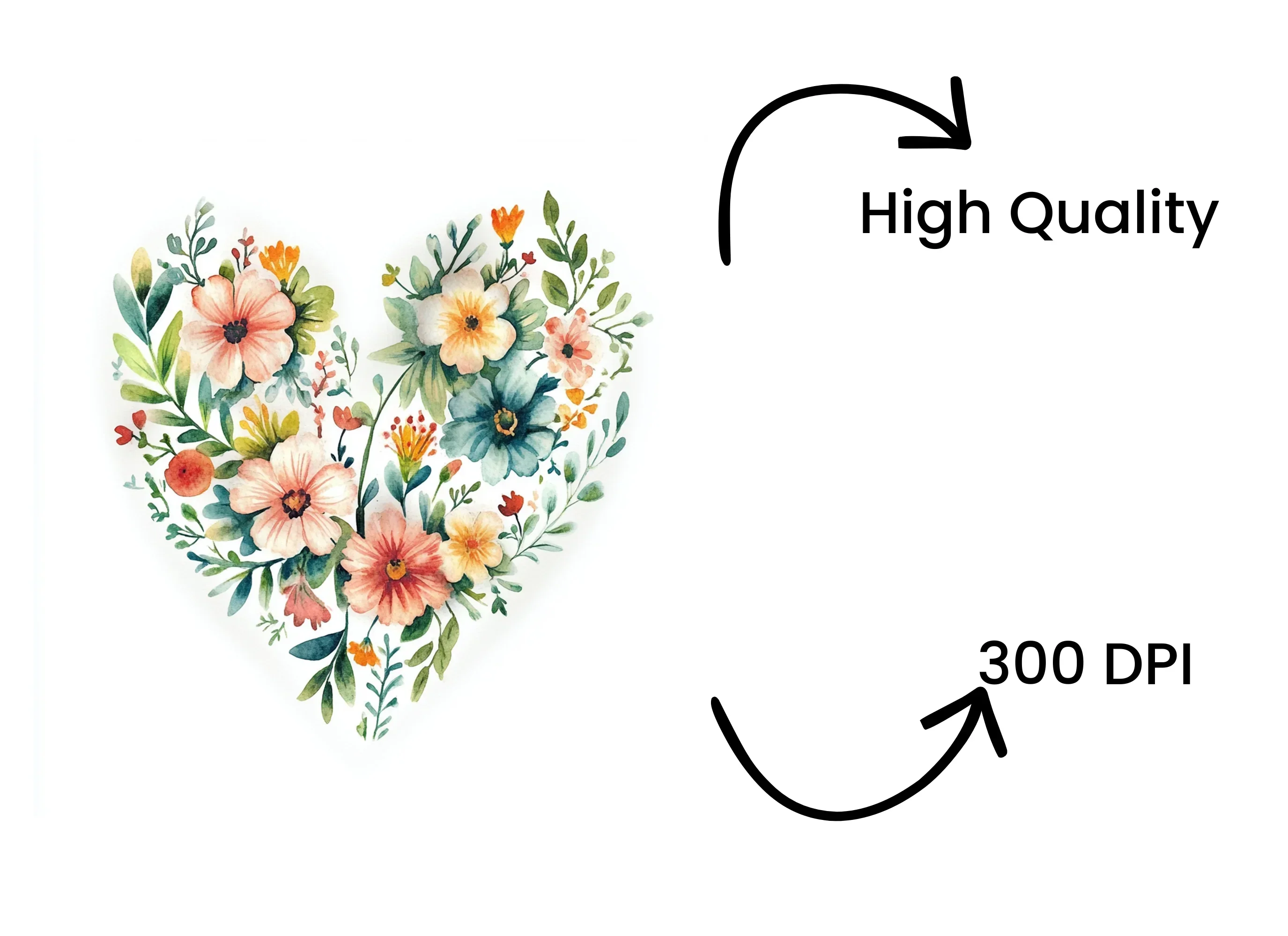 Floral Heart Clipart Bundle - Image 4