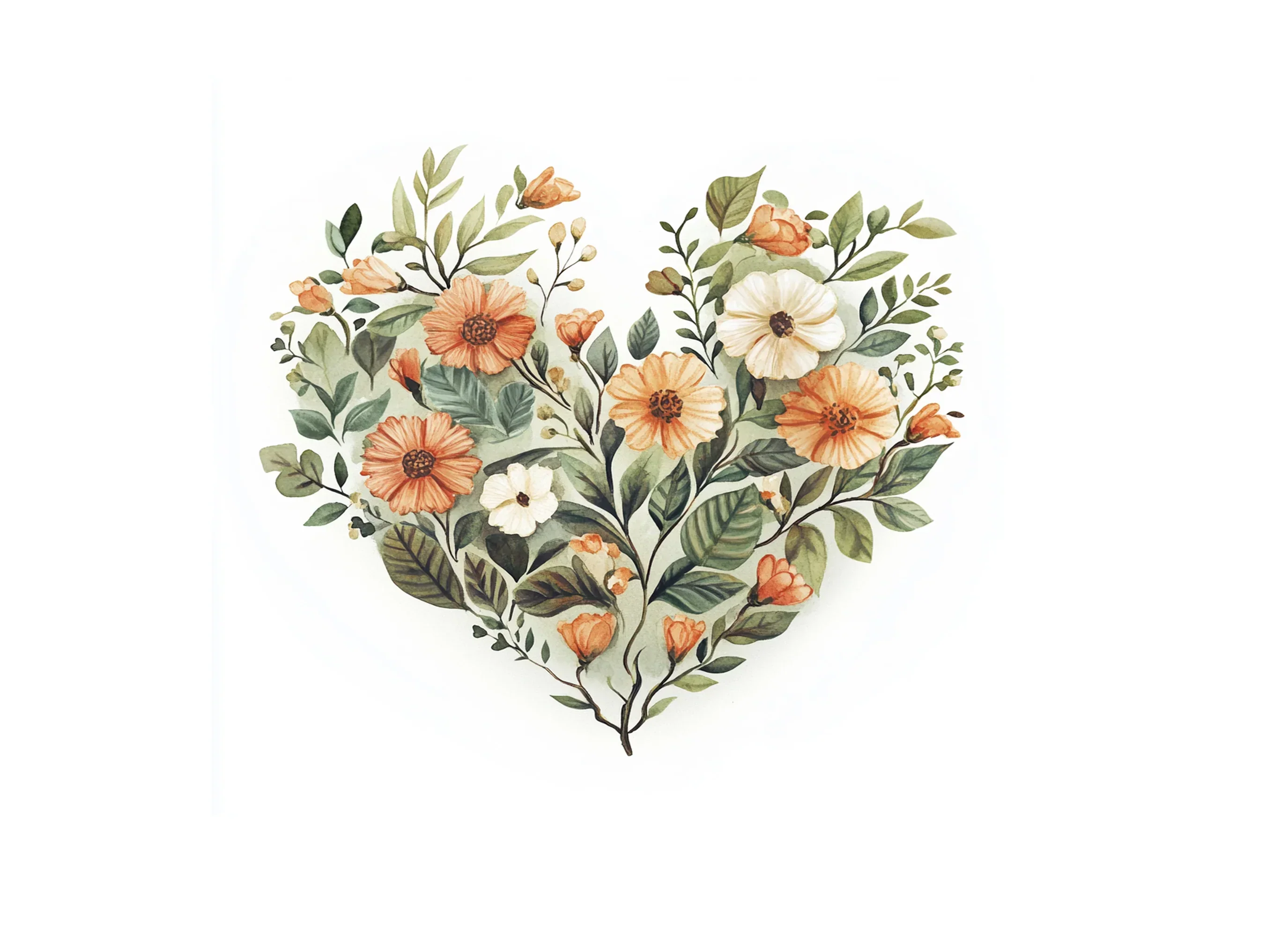 Floral Heart Clipart Bundle - Image 3