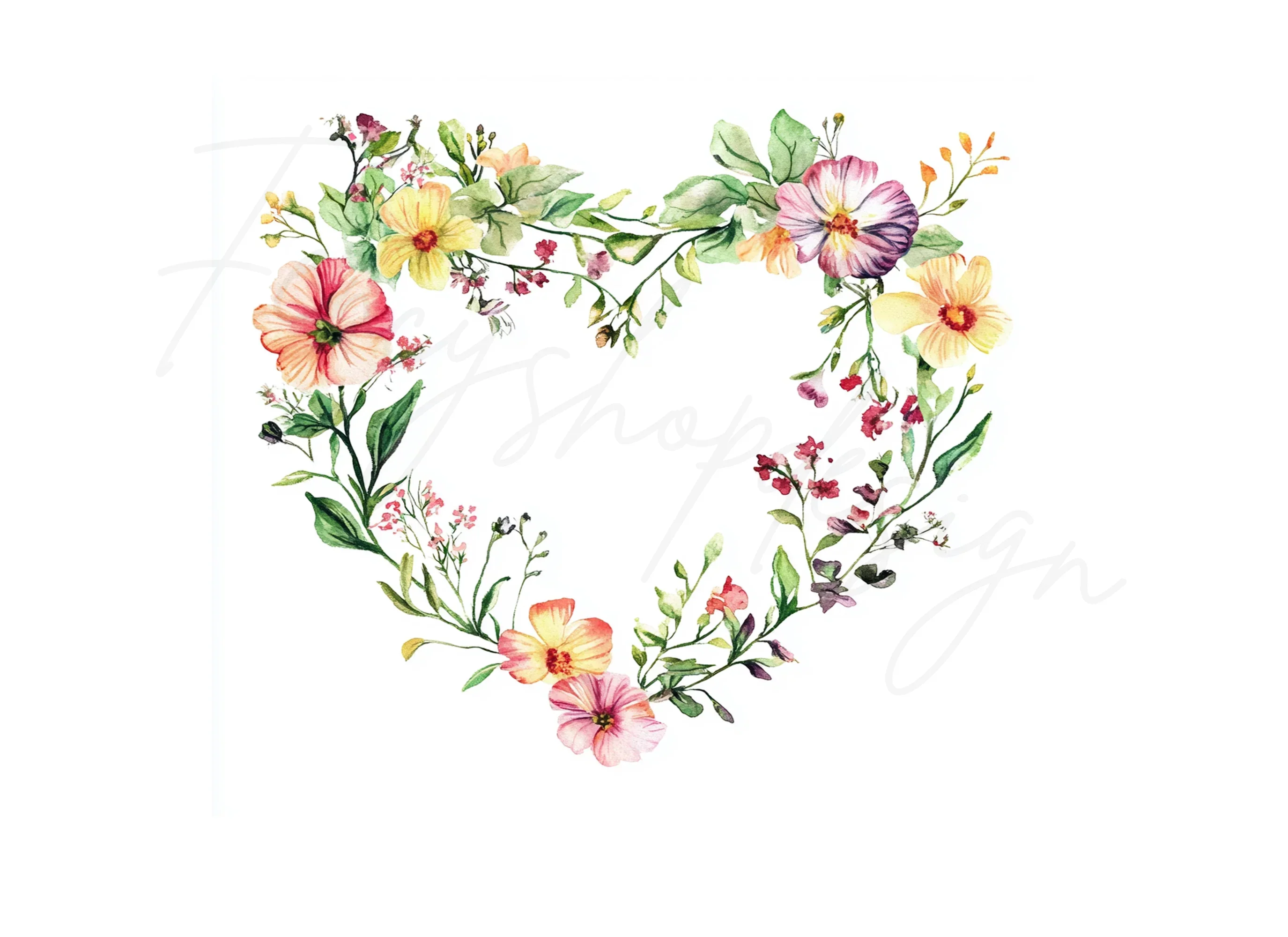 Floral Heart Clipart Bundle - Image 3