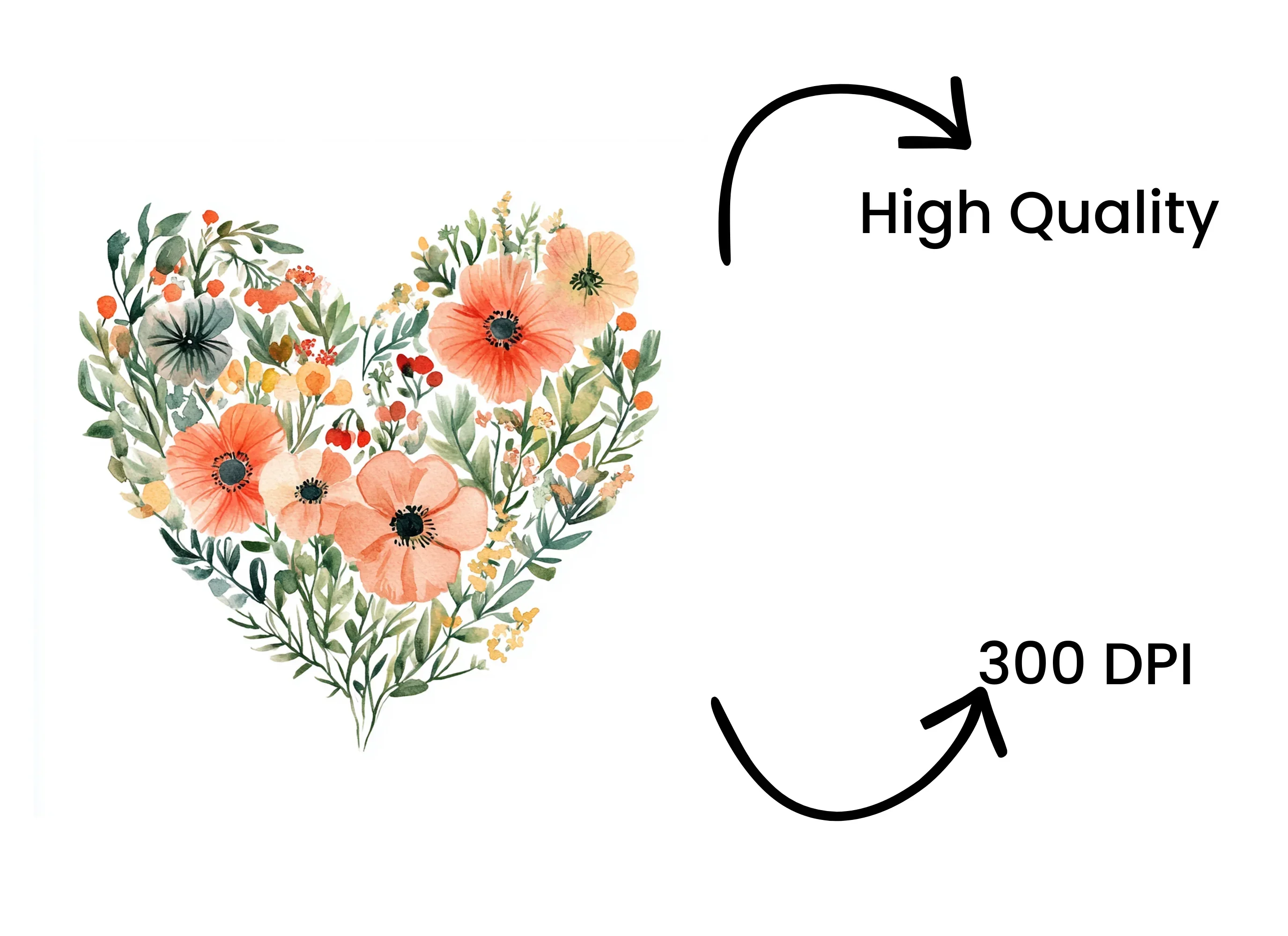 Floral Heart Clipart Bundle - Image 4