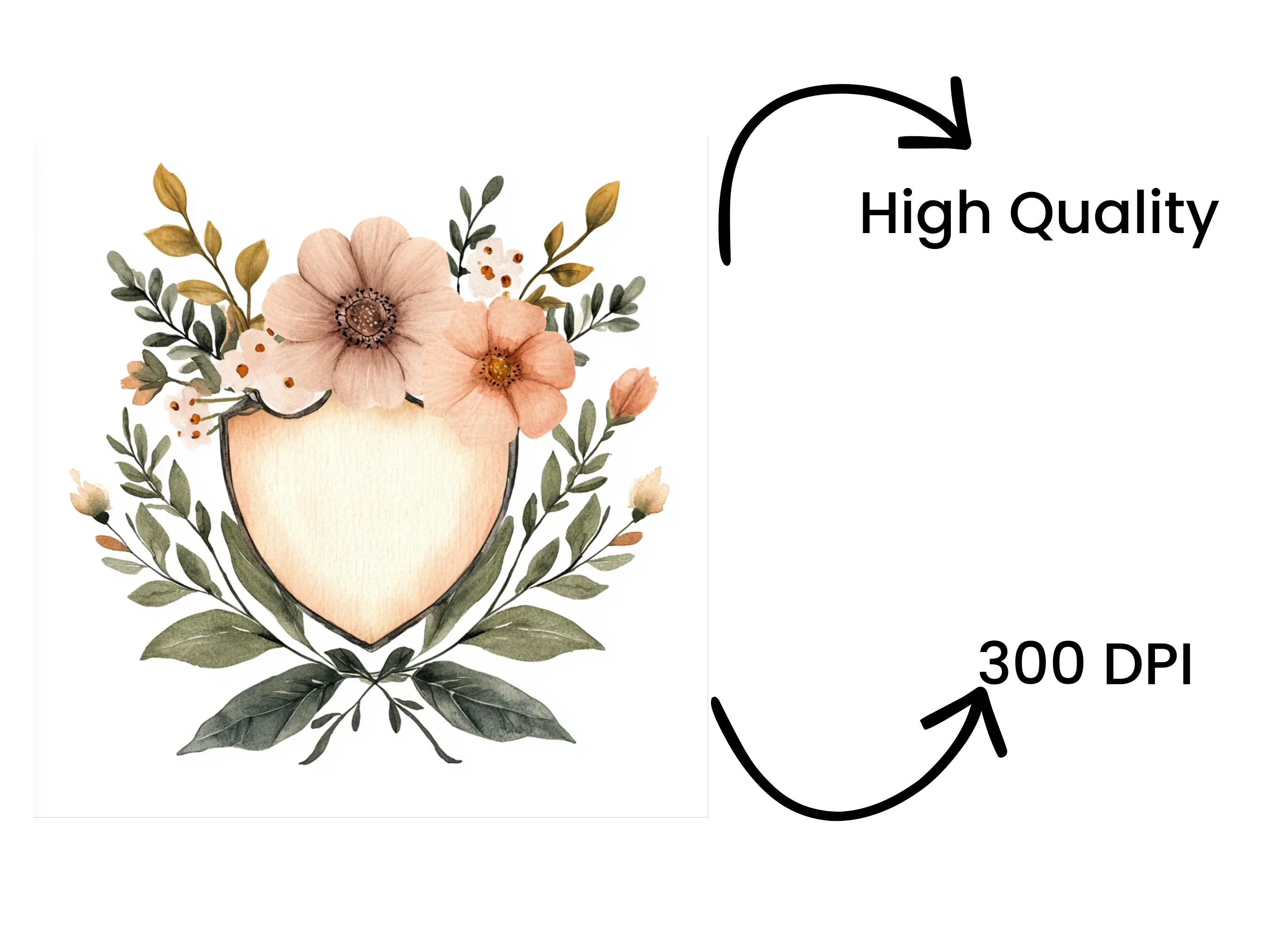 Floral Heart Shield Clipart Bundle - Image 4