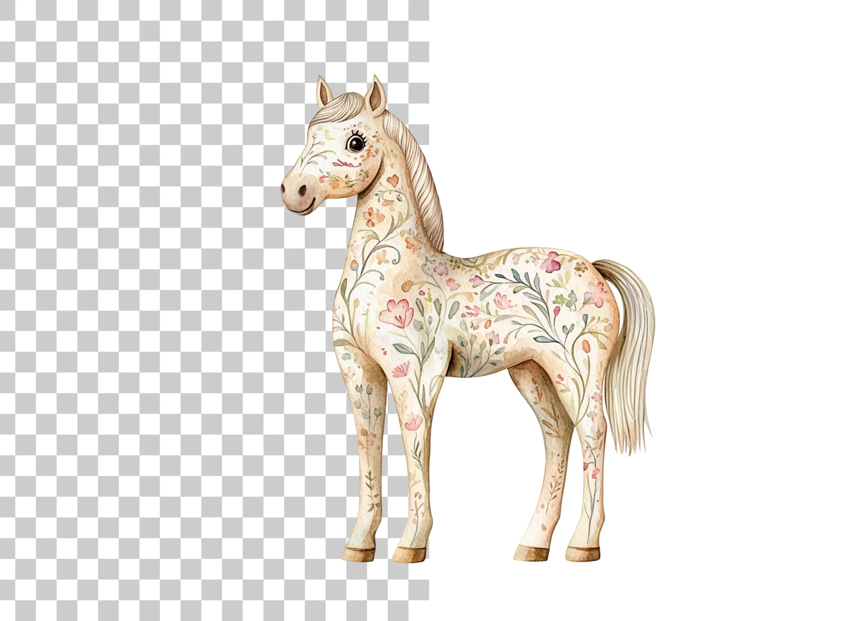 Floral Horses Clipart Bundle - Image 2