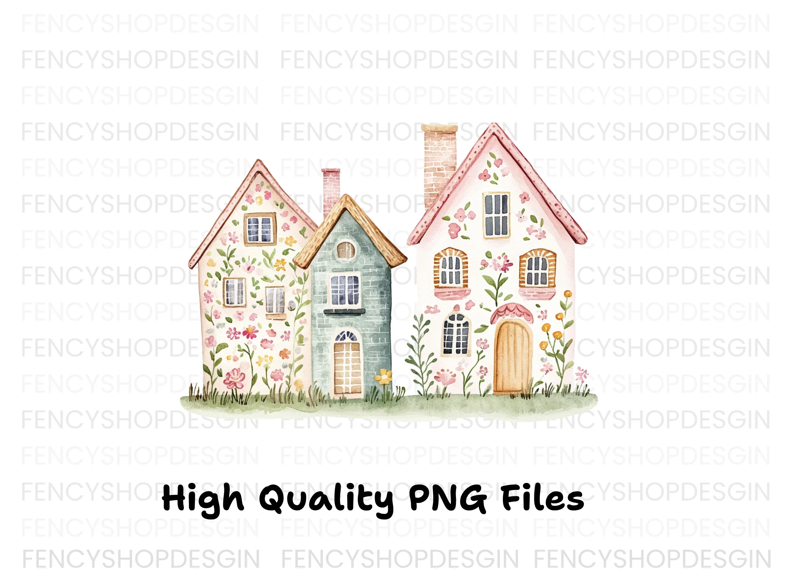 Floral Houses Clipart Bundle - Image 2