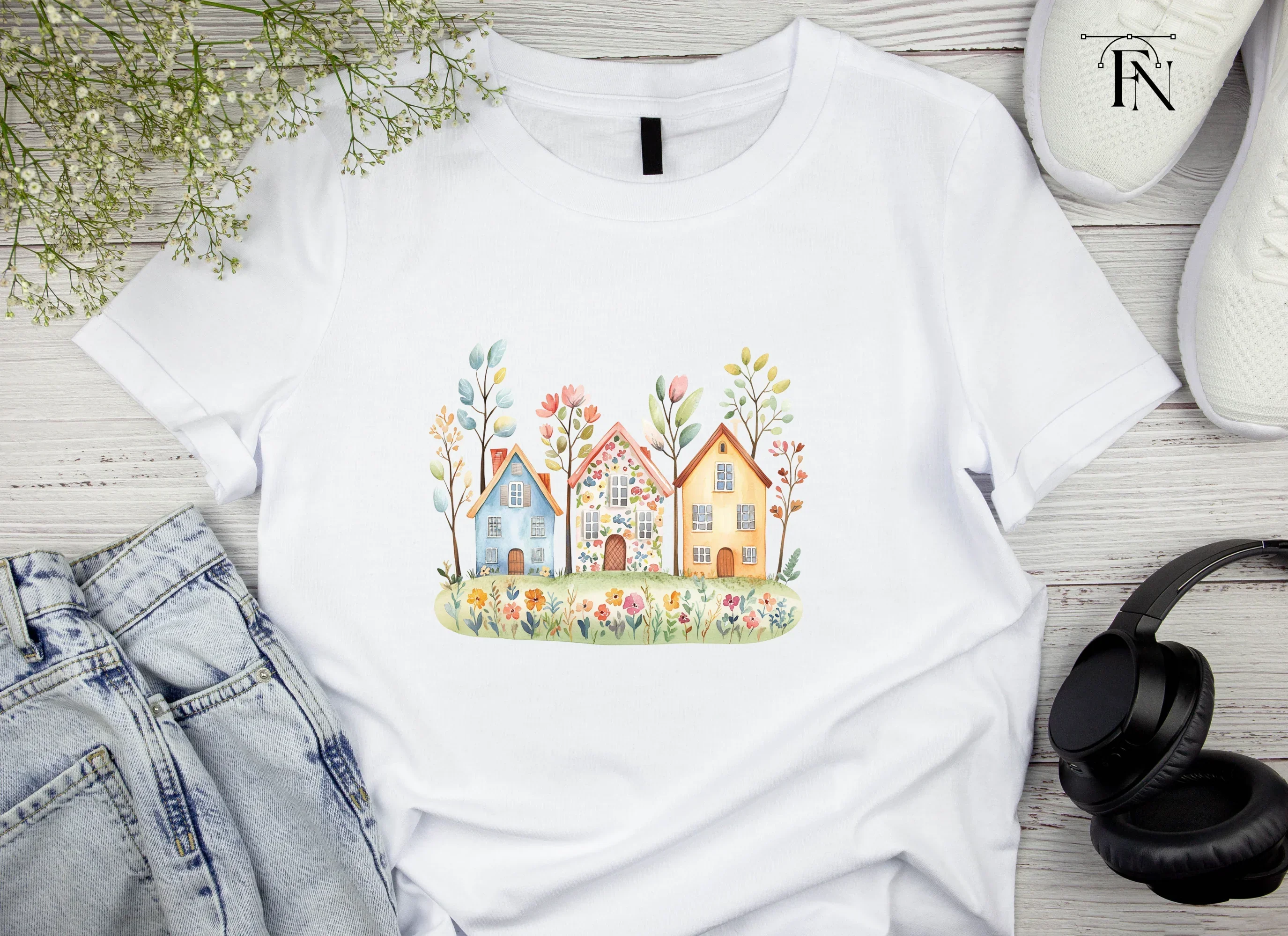 Floral Houses Clipart Bundle - Image 4