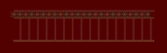 Floral Jacquard Border Orange & Red Vertical Lines Embroidery Design