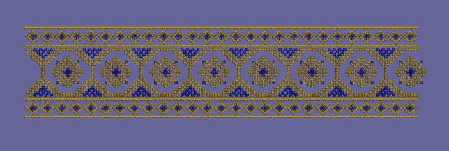 Floral Jacquard Border Purple Background Embroidery Design