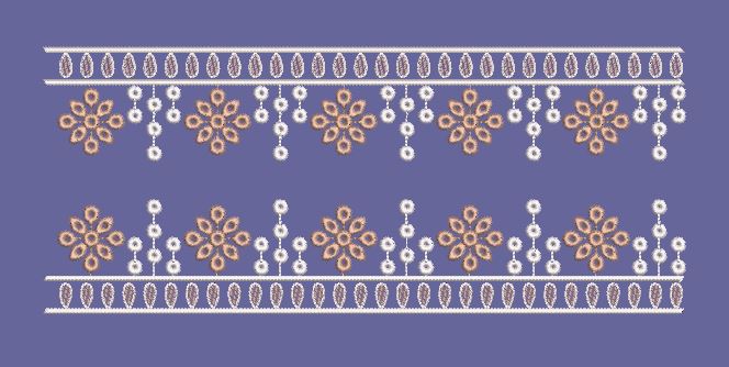 Floral Jhumka Border Embroidery Design