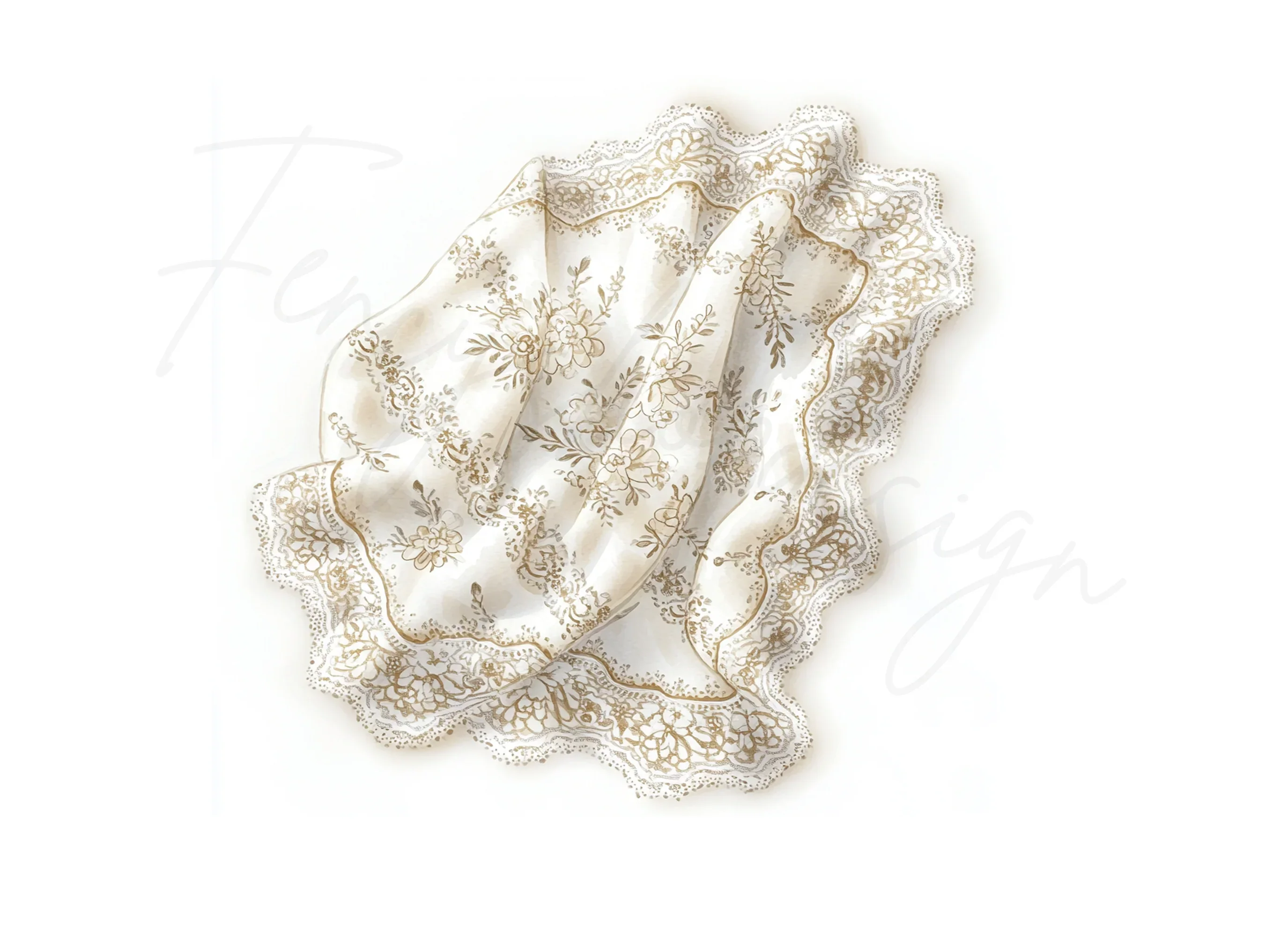 Floral Lace Fabric Clipart Bundle - Image 2