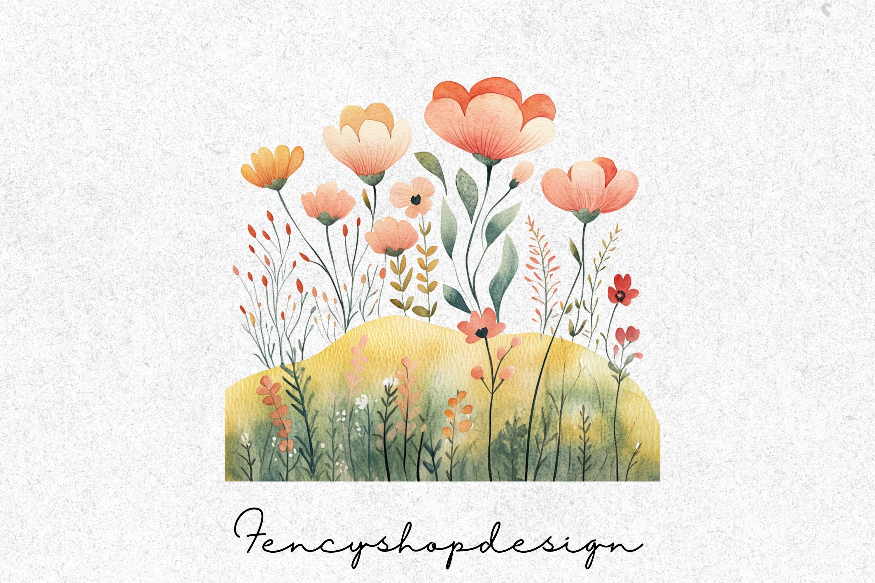 Floral Landscape Clipart Bundle - Image 4