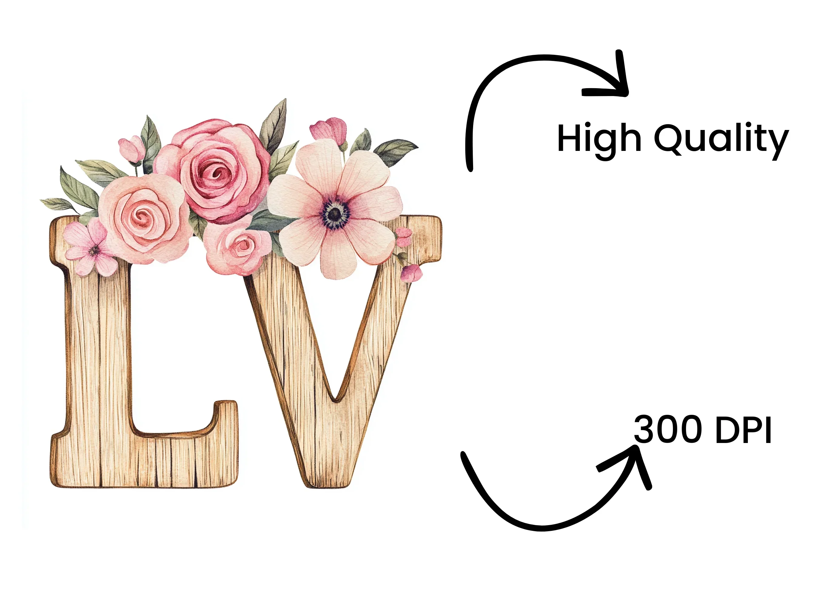 Floral Love Clipart Bundle - Image 4