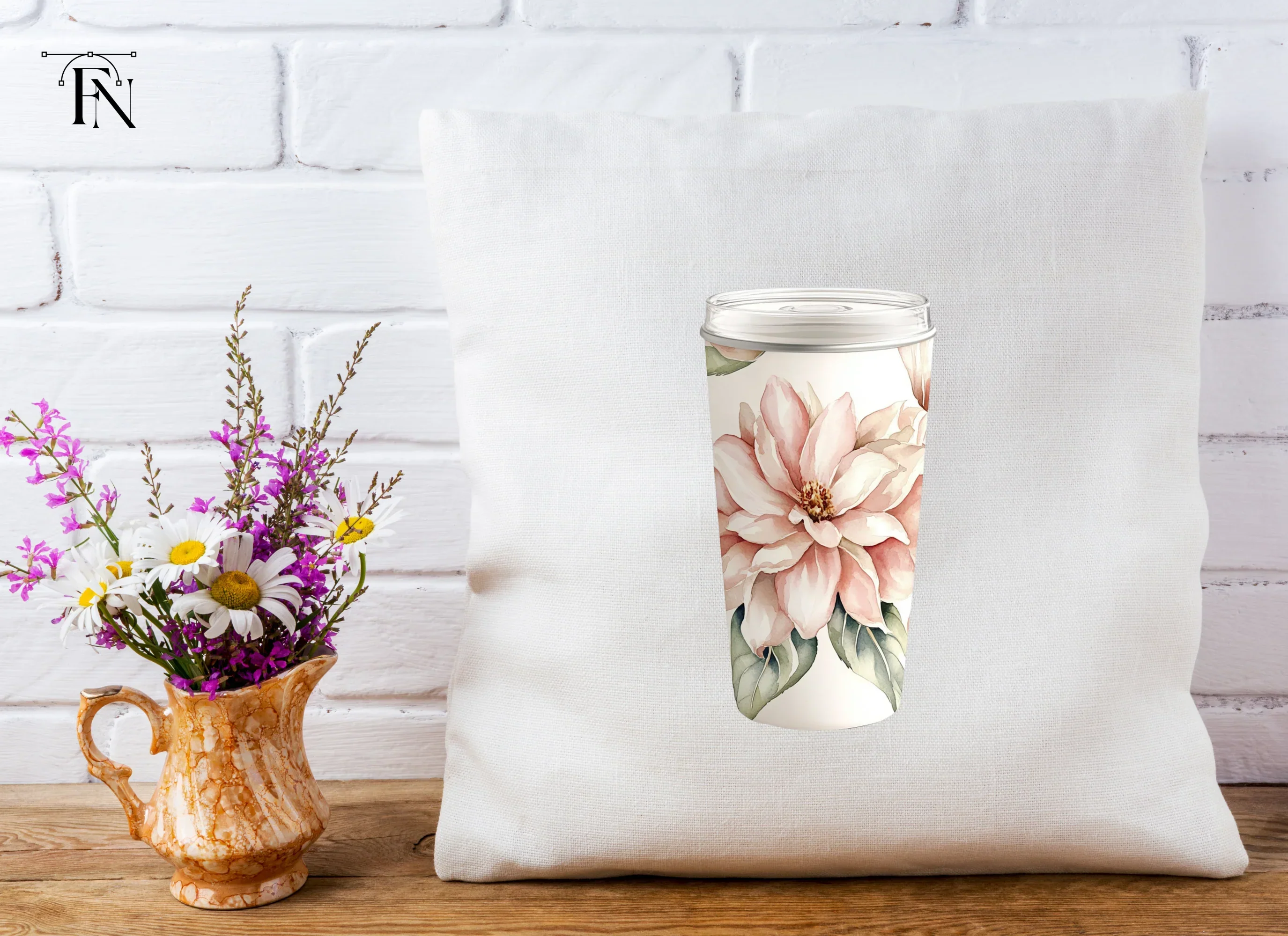 Floral Magnolia Tumbler Clipart Bundle - Image 3