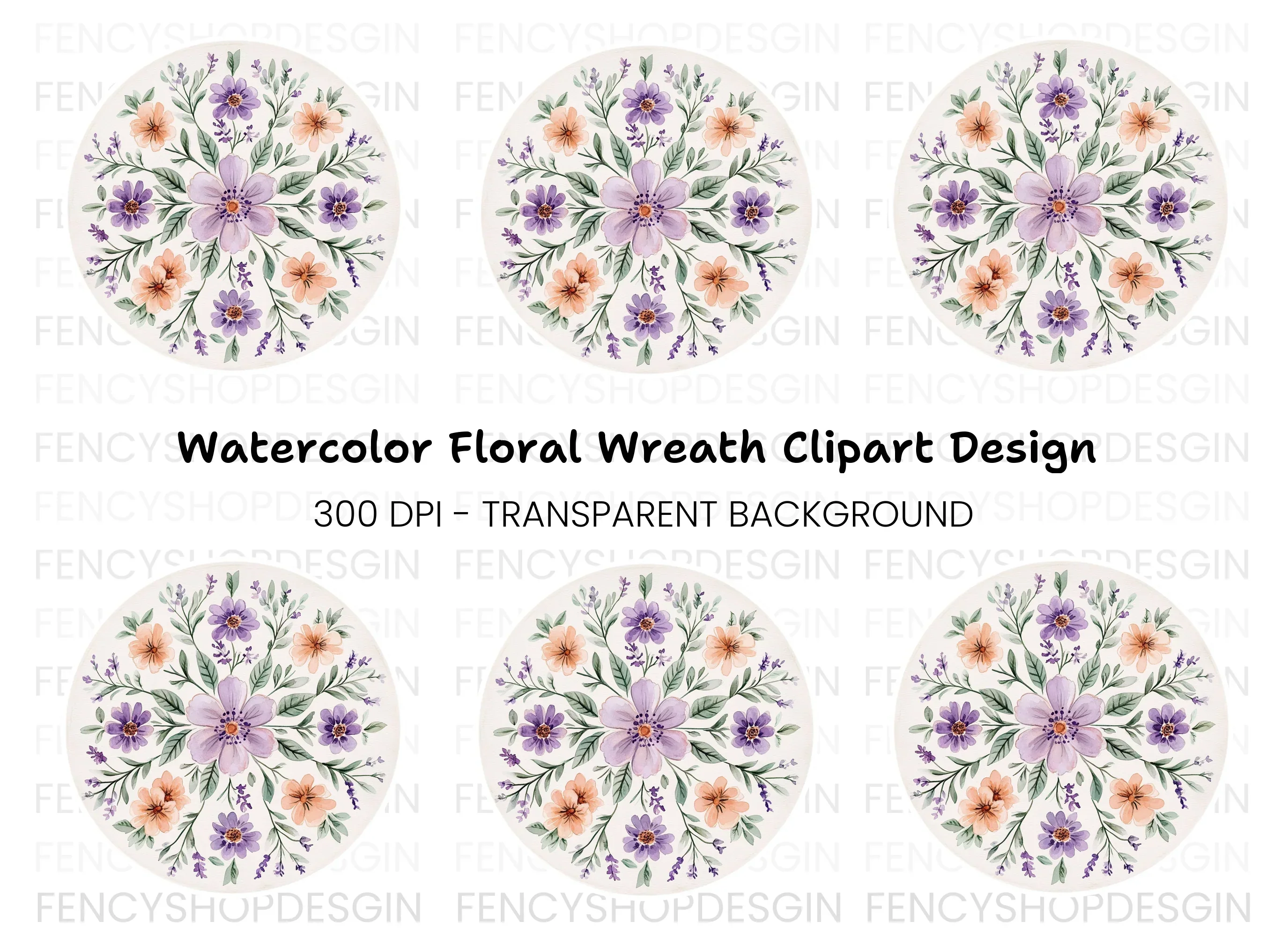 Floral Mandala Clipart Bundle