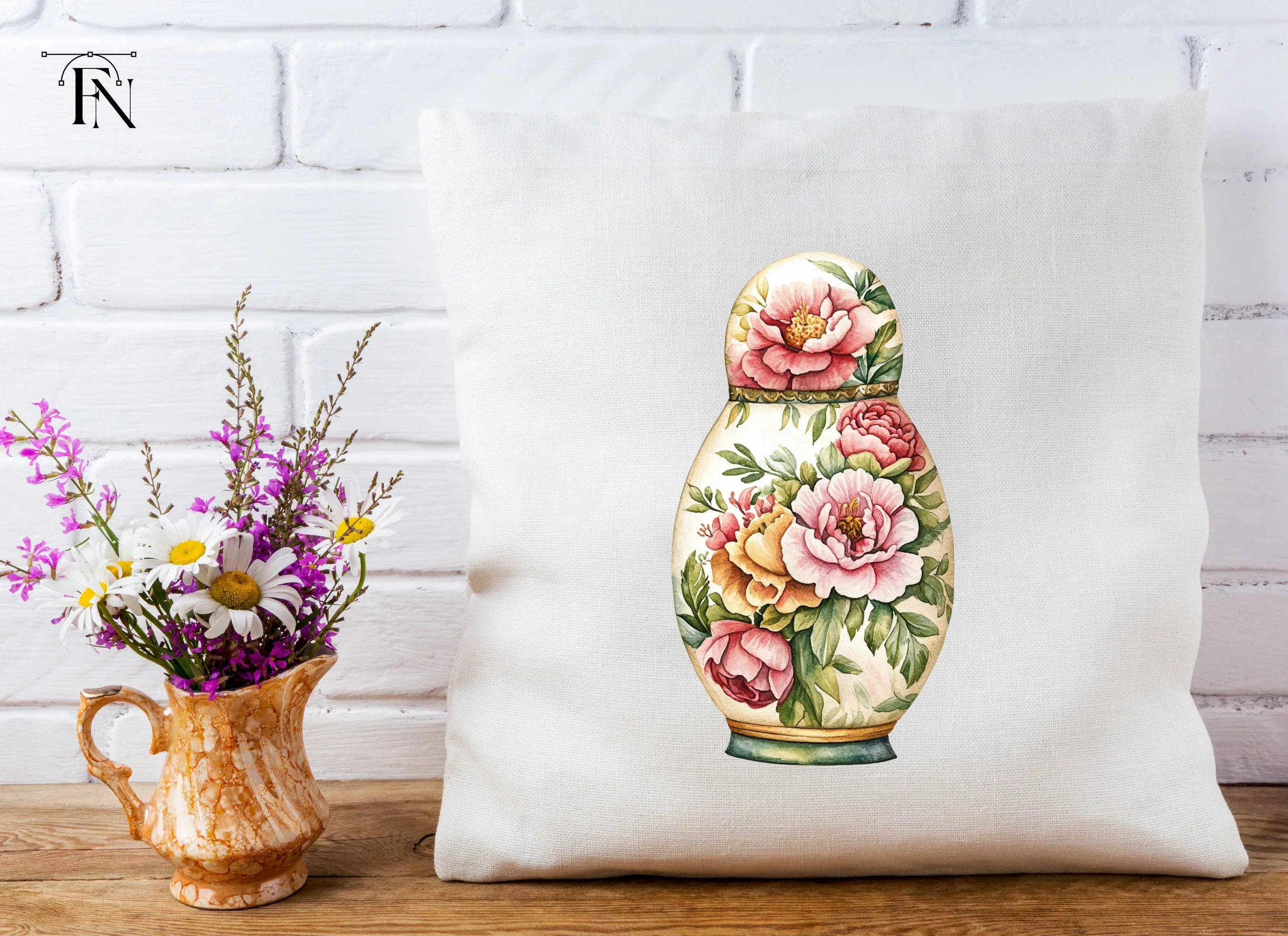Floral Matryoshka Doll Clipart Bundle - Image 4