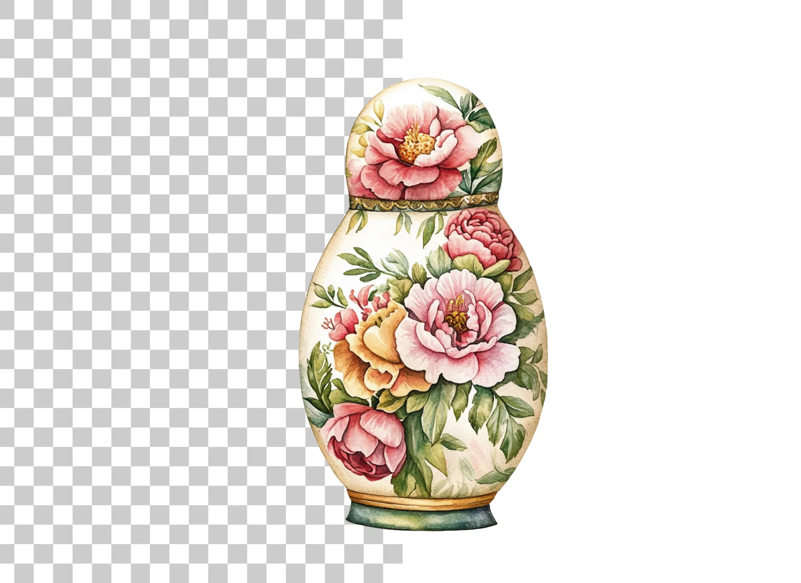 Floral Matryoshka Doll Clipart Bundle - Image 6