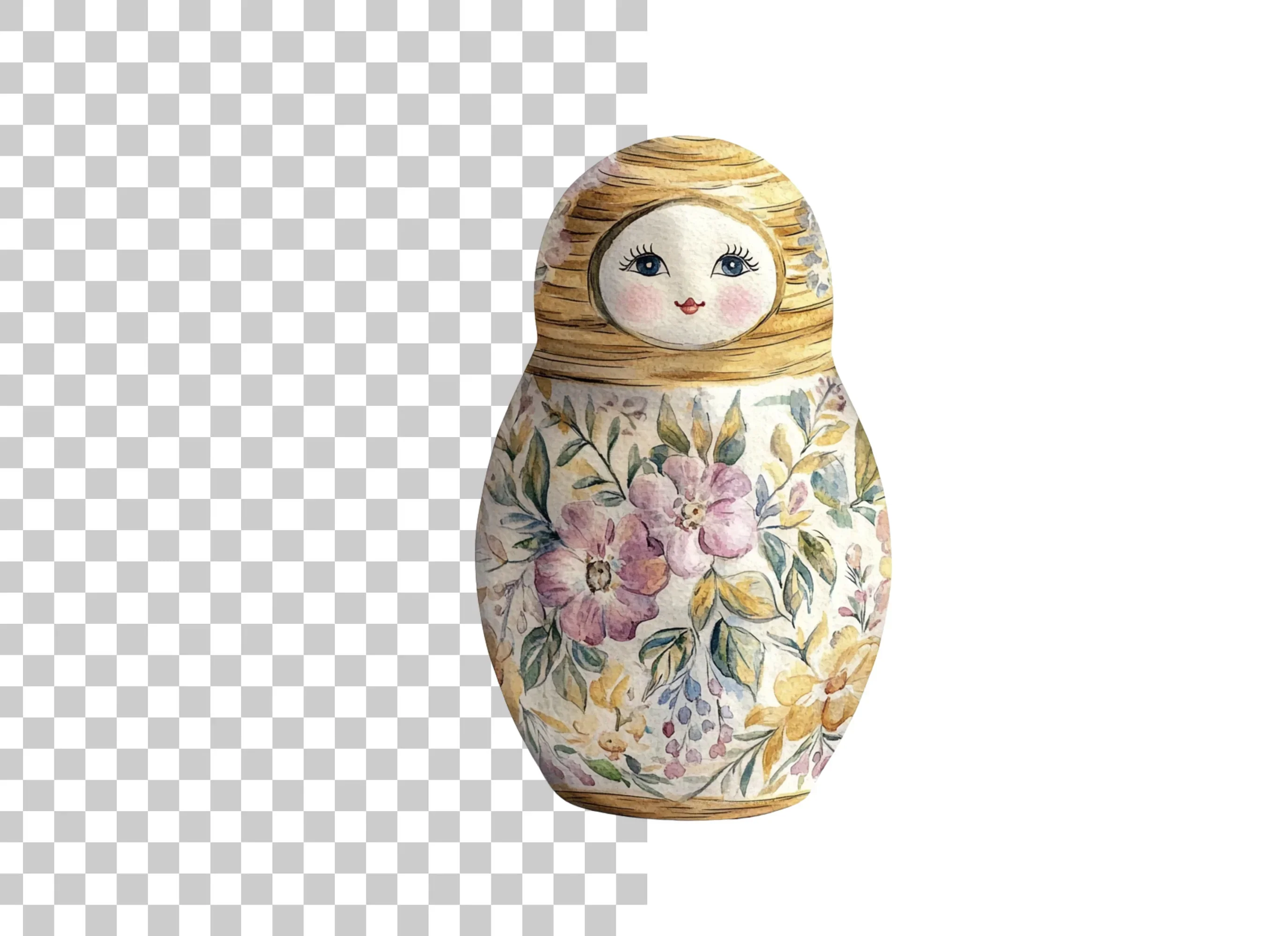 Floral Matryoshka Dolls Clipart Bundle - Image 2