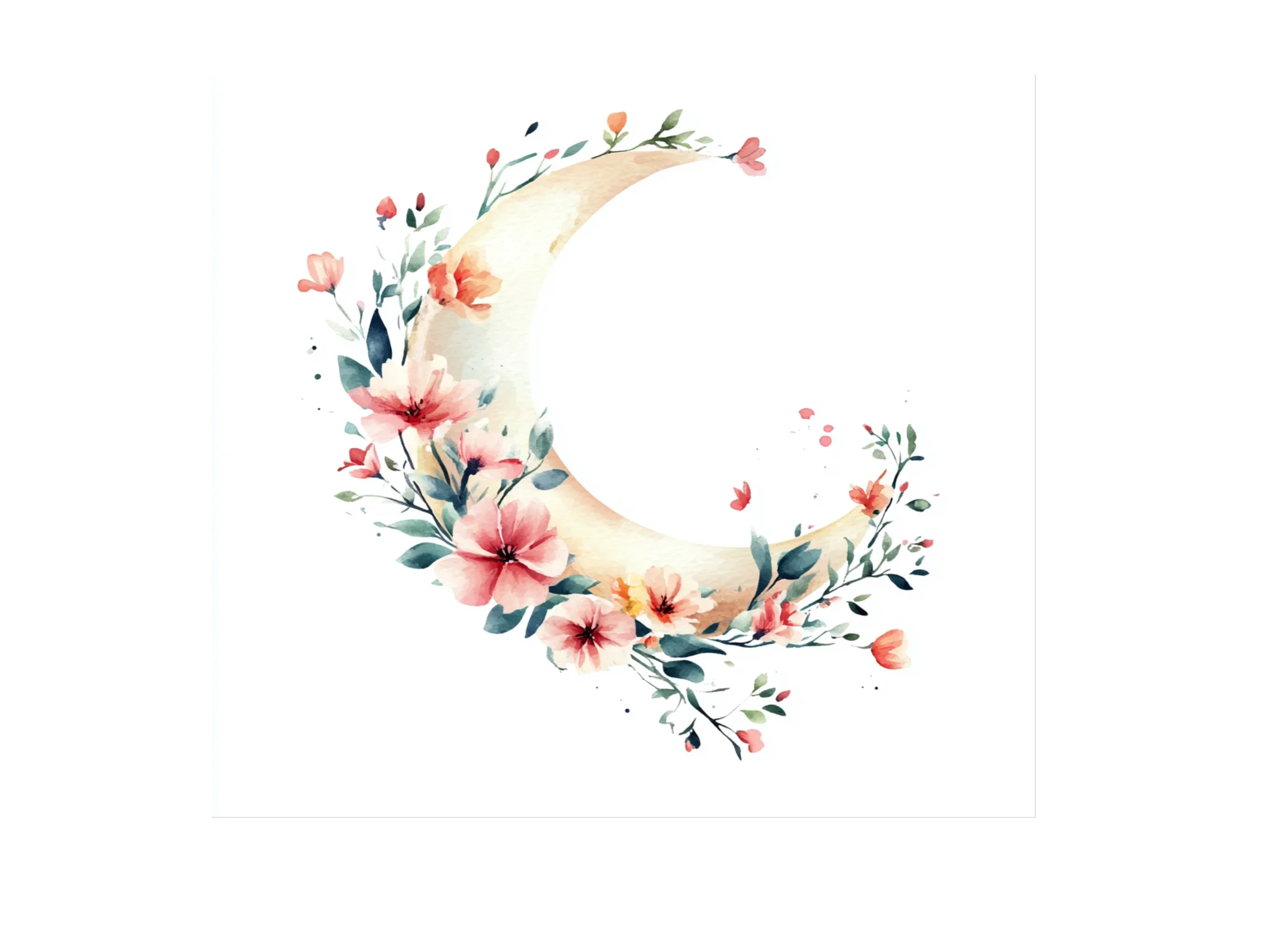 Floral Moon Clipart Bundle - Image 2