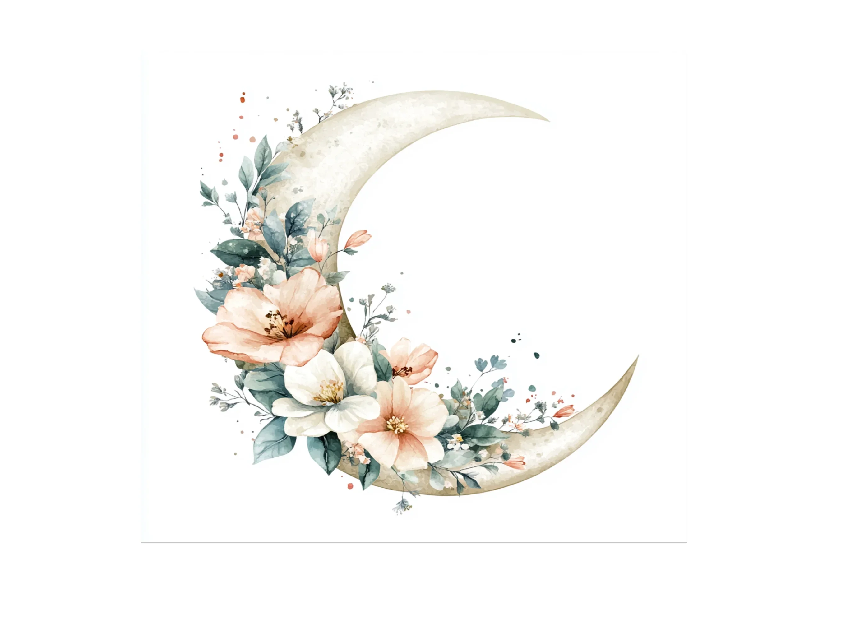 Floral Moon Clipart Bundle - Image 3