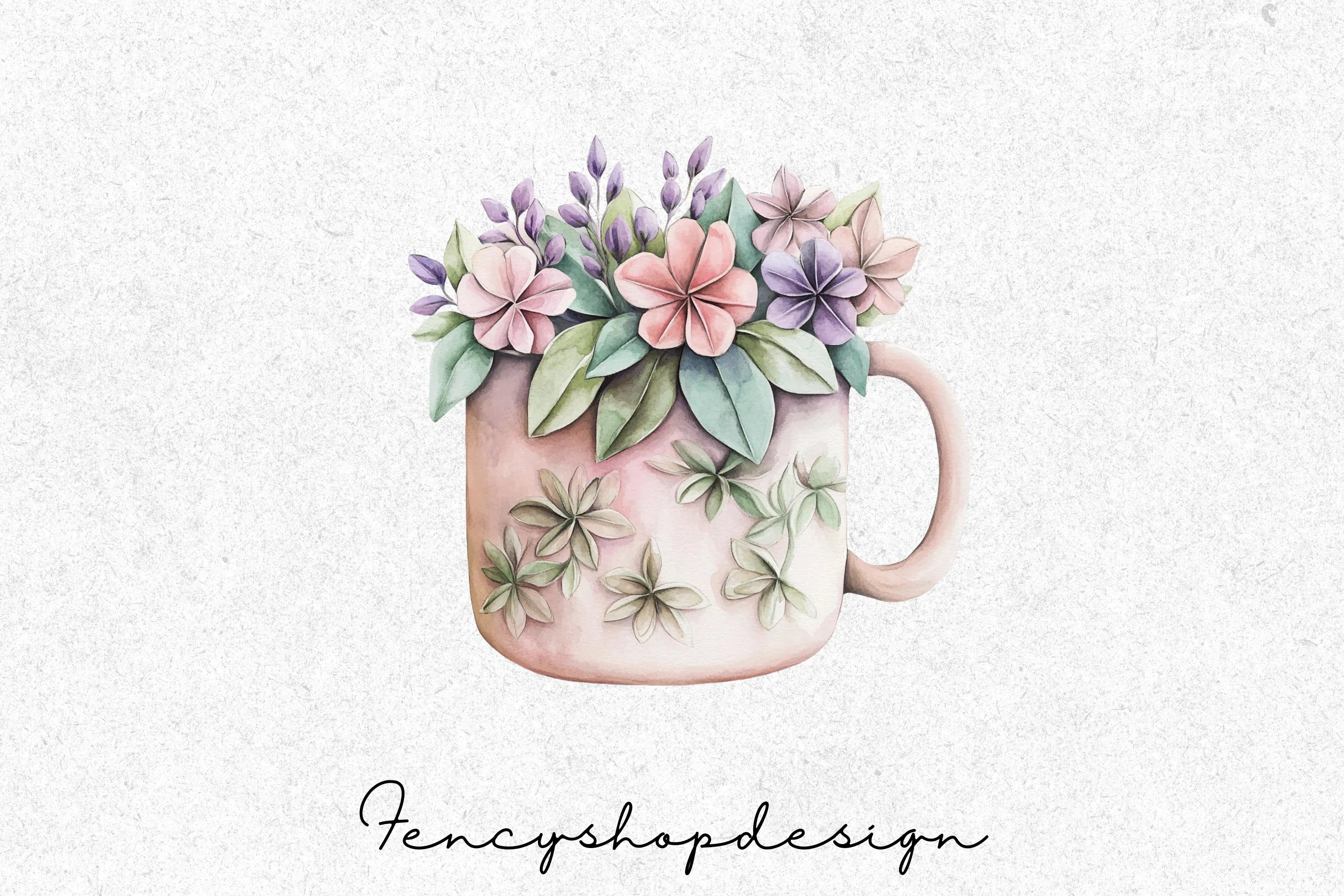 Floral Mugs Clipart Bundle - Image 3