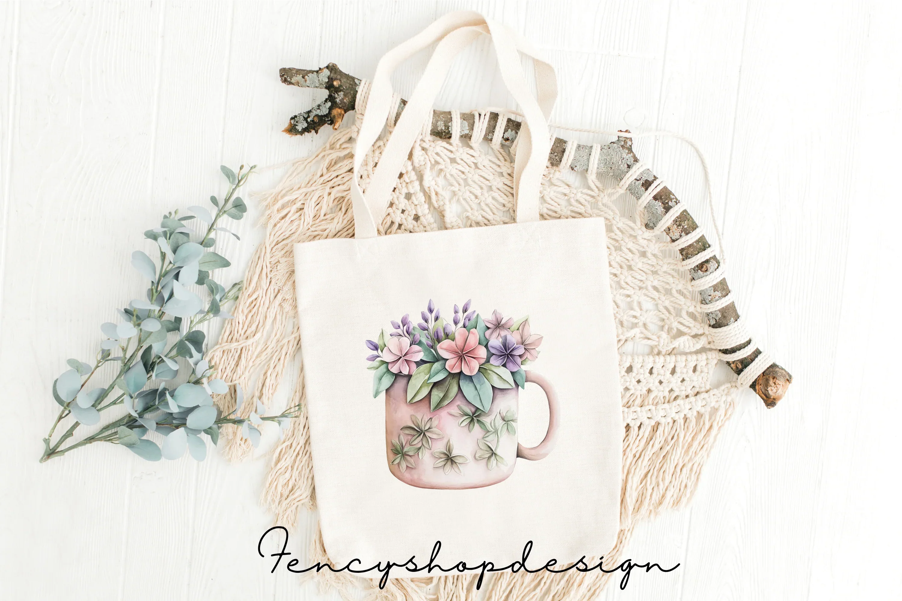 Floral Mugs Clipart Bundle - Image 8