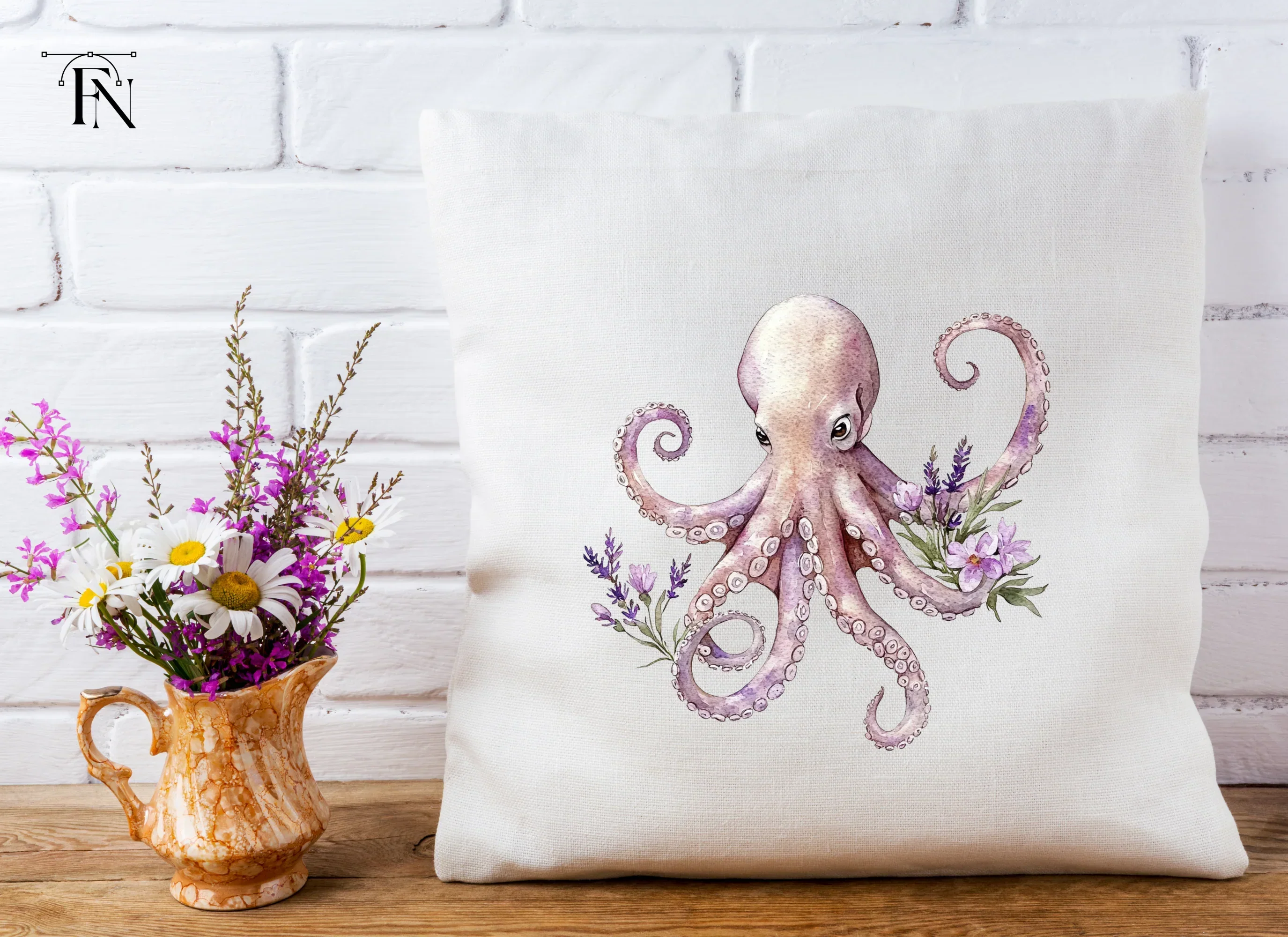 Floral Octopus Clipart Bundle - Image 5