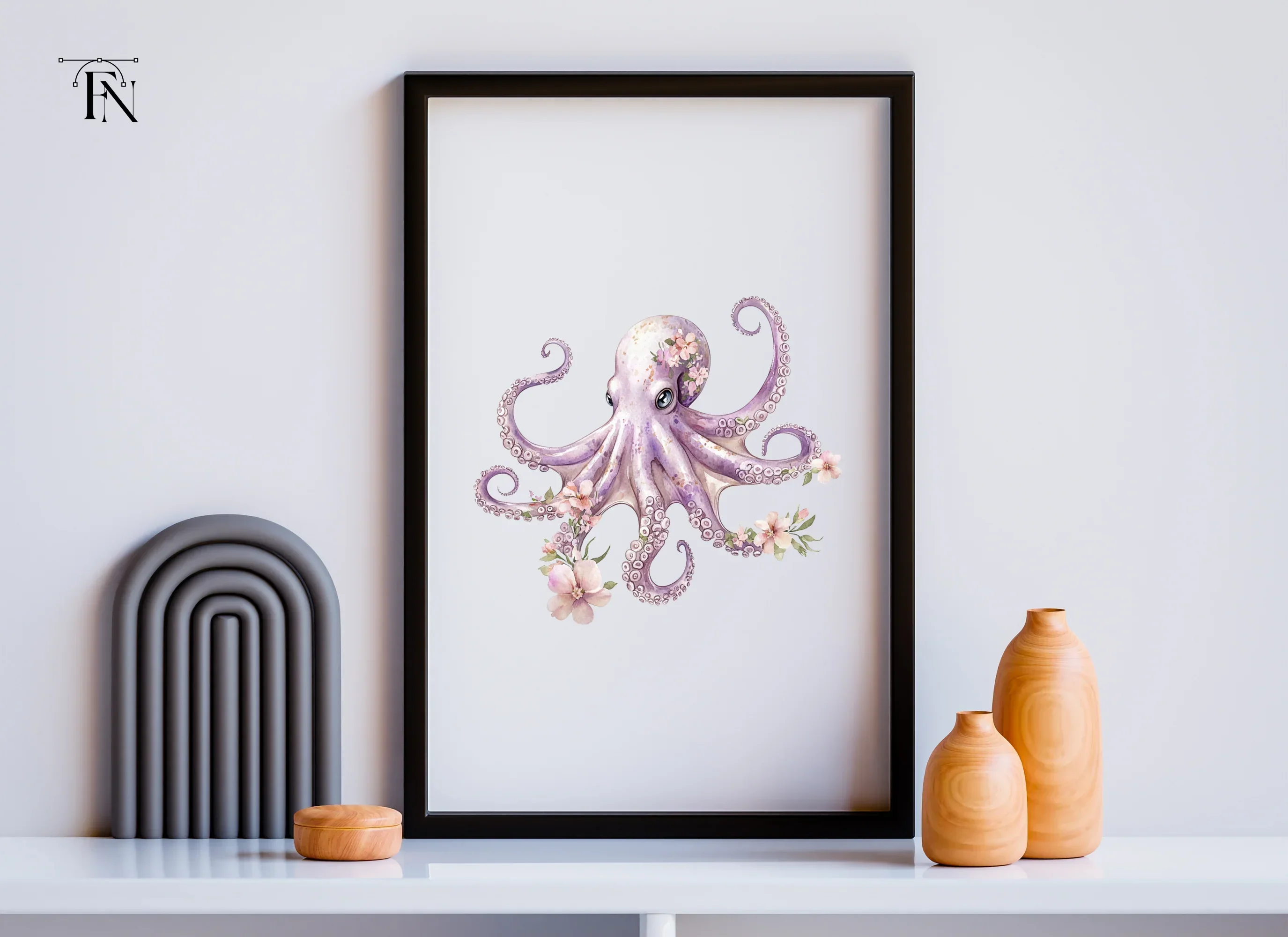 Floral Octopus Clipart Bundle - Image 6