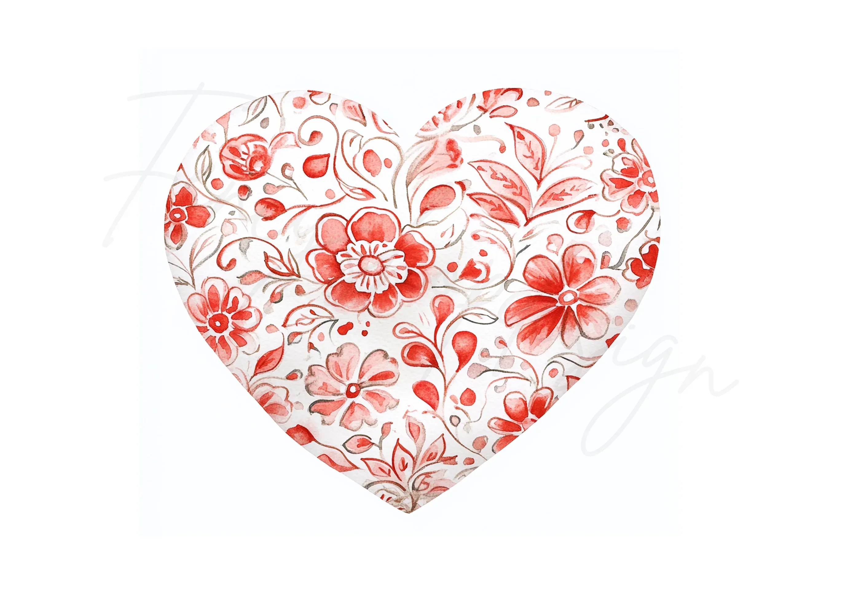 Floral Patterned Hearts Clipart Bundle - Image 2