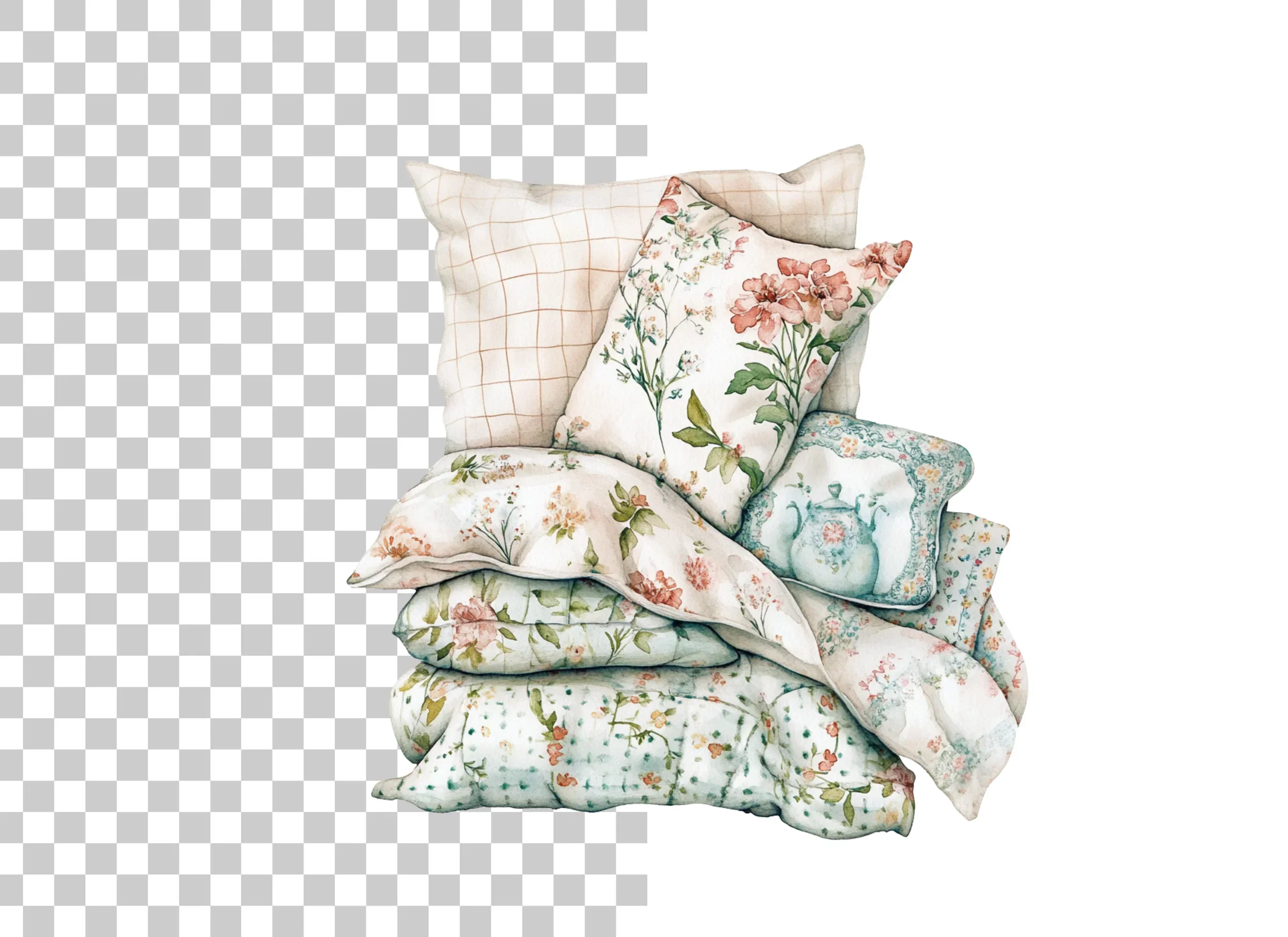 Floral Pillows Clipart Bundle - Image 2