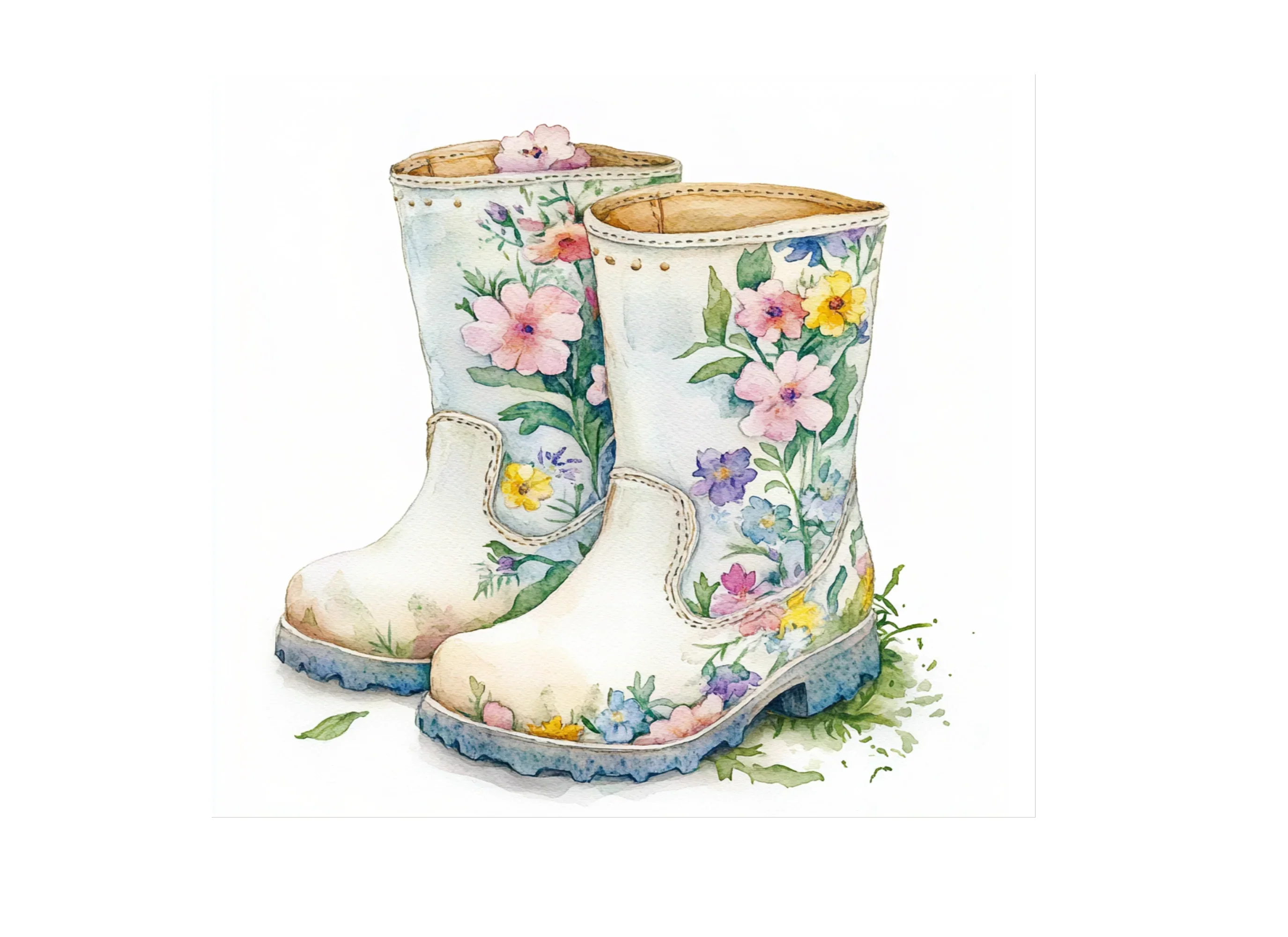 Floral Rain Boots Clipart Bundle - Image 3