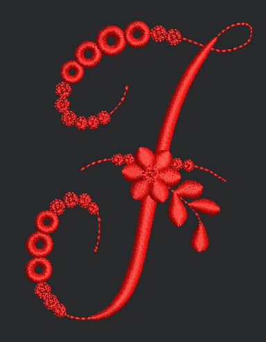 Floral Red Embroidery Design