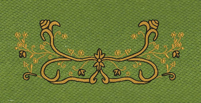 Floral Scroll Gold Embroidery Design