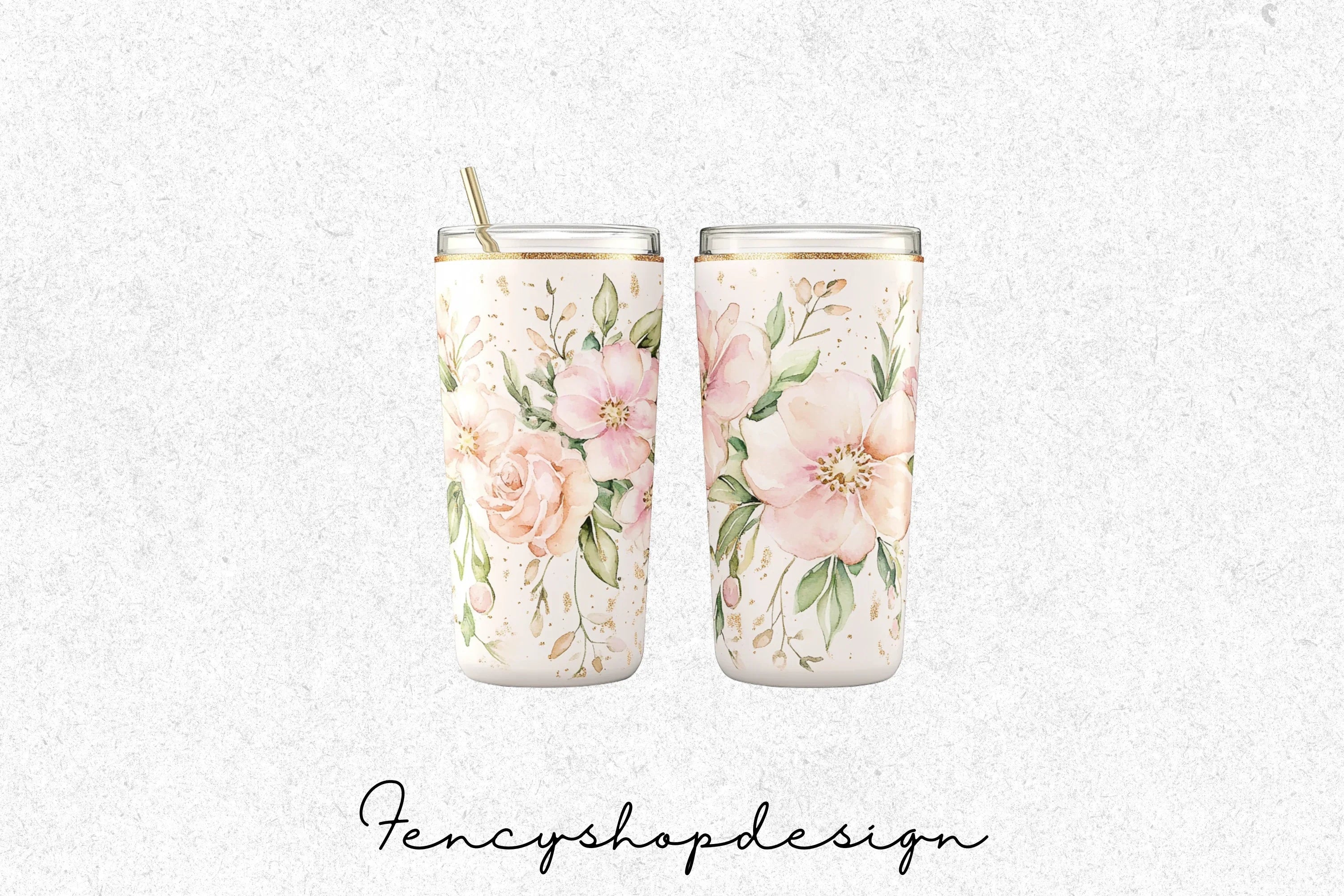 Floral Skinny Tumbler Clipart Bundle - Image 7