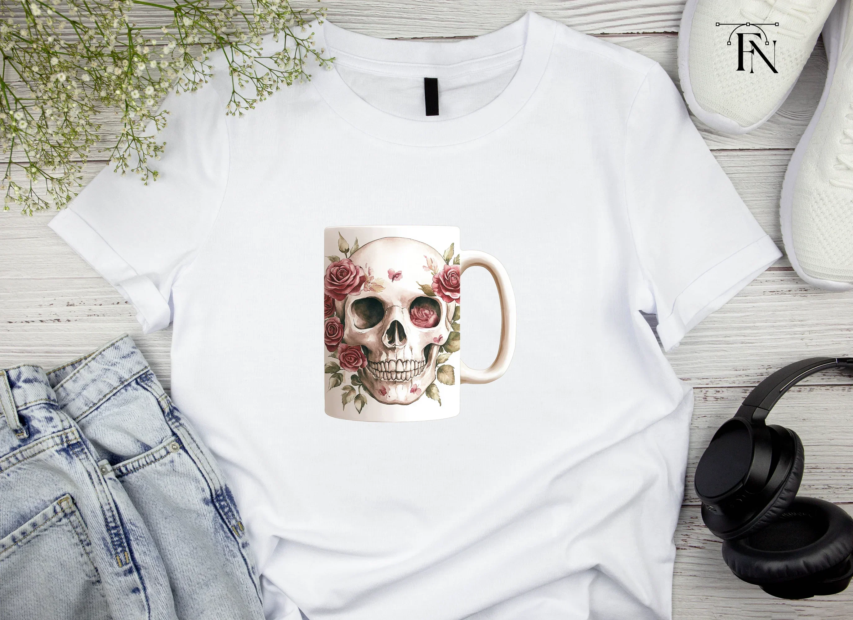 Floral Skull Clipart Bundle - Image 4