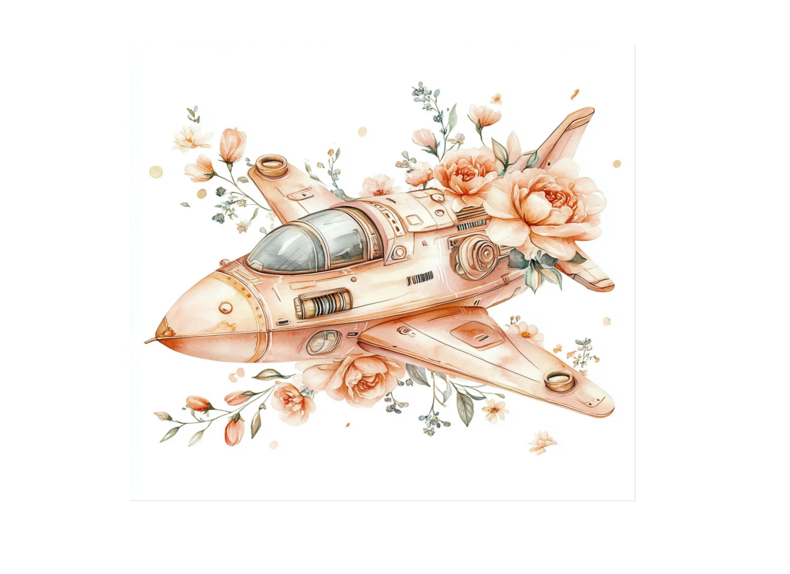 Floral Spacecraft Clipart Bundle - Image 2