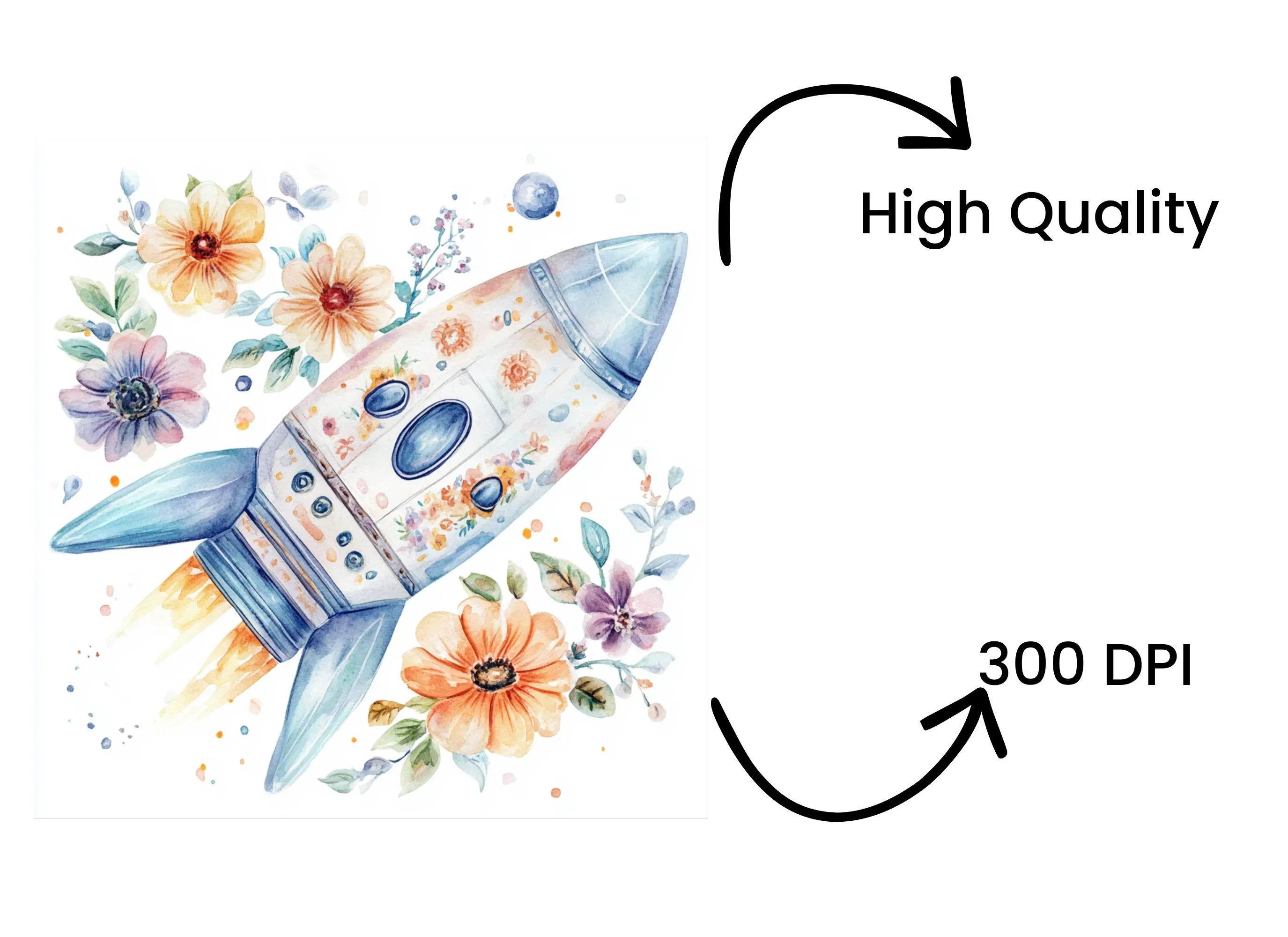 Floral Spacecraft Clipart Bundle - Image 4