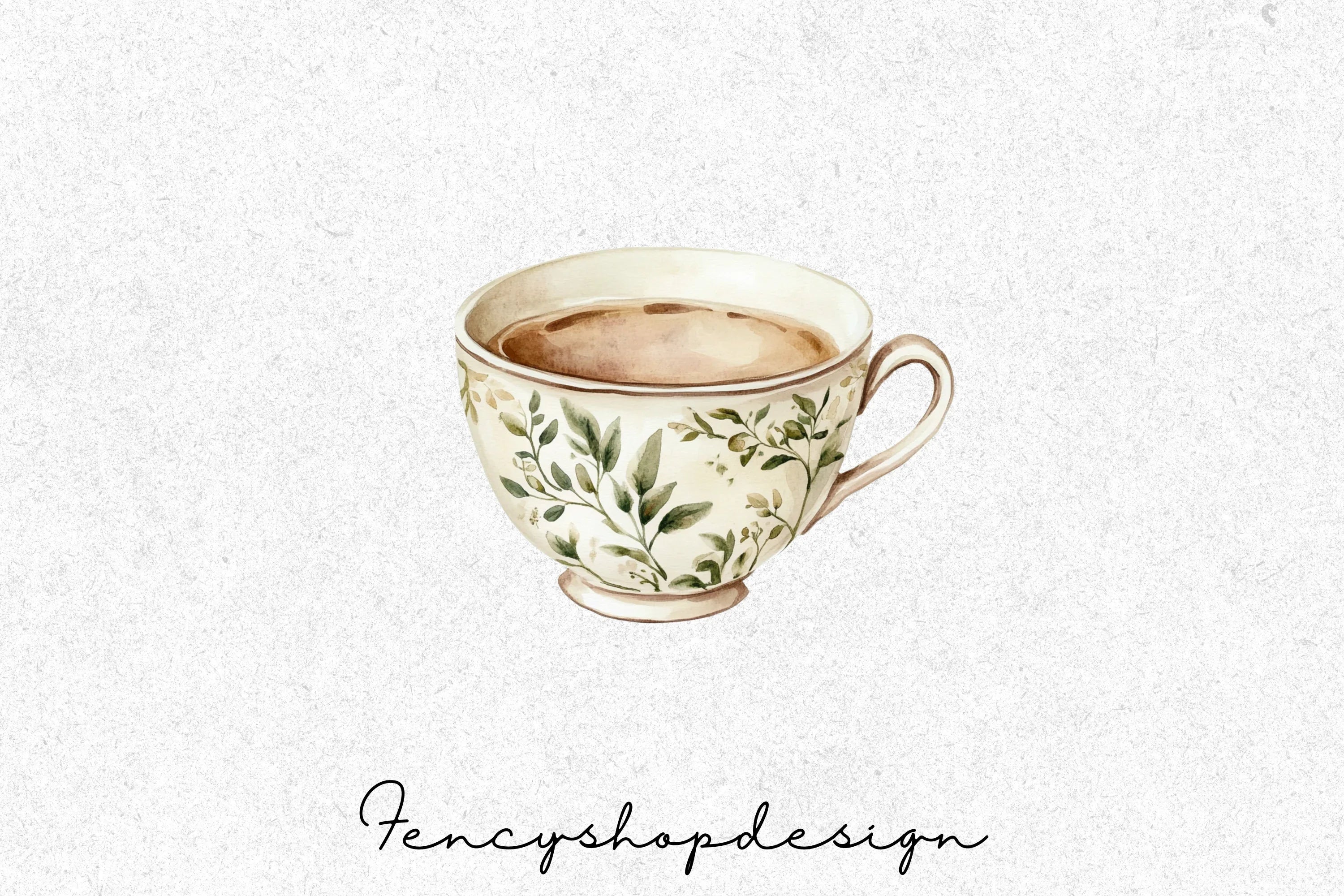 Floral Teacups Clipart Bundle - Image 3