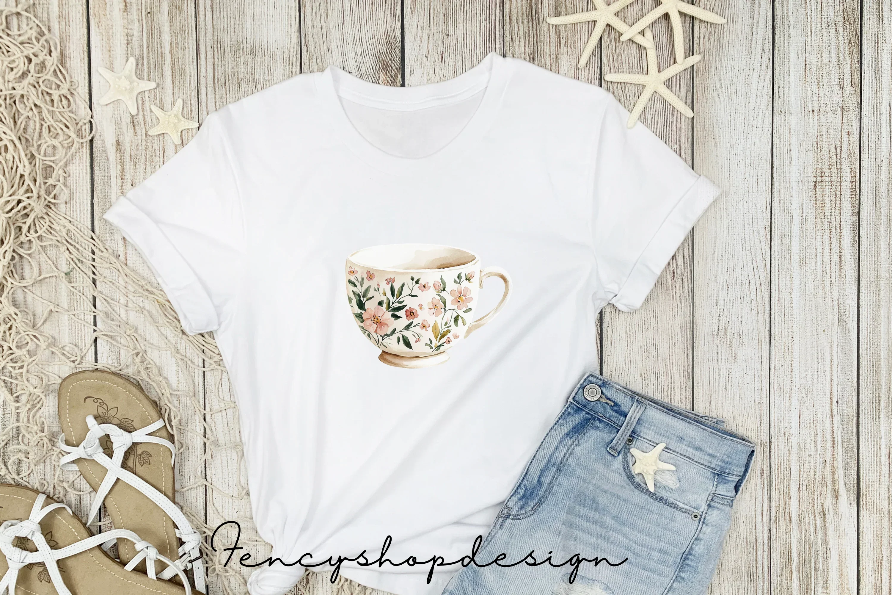 Floral Teacups Clipart Bundle - Image 5