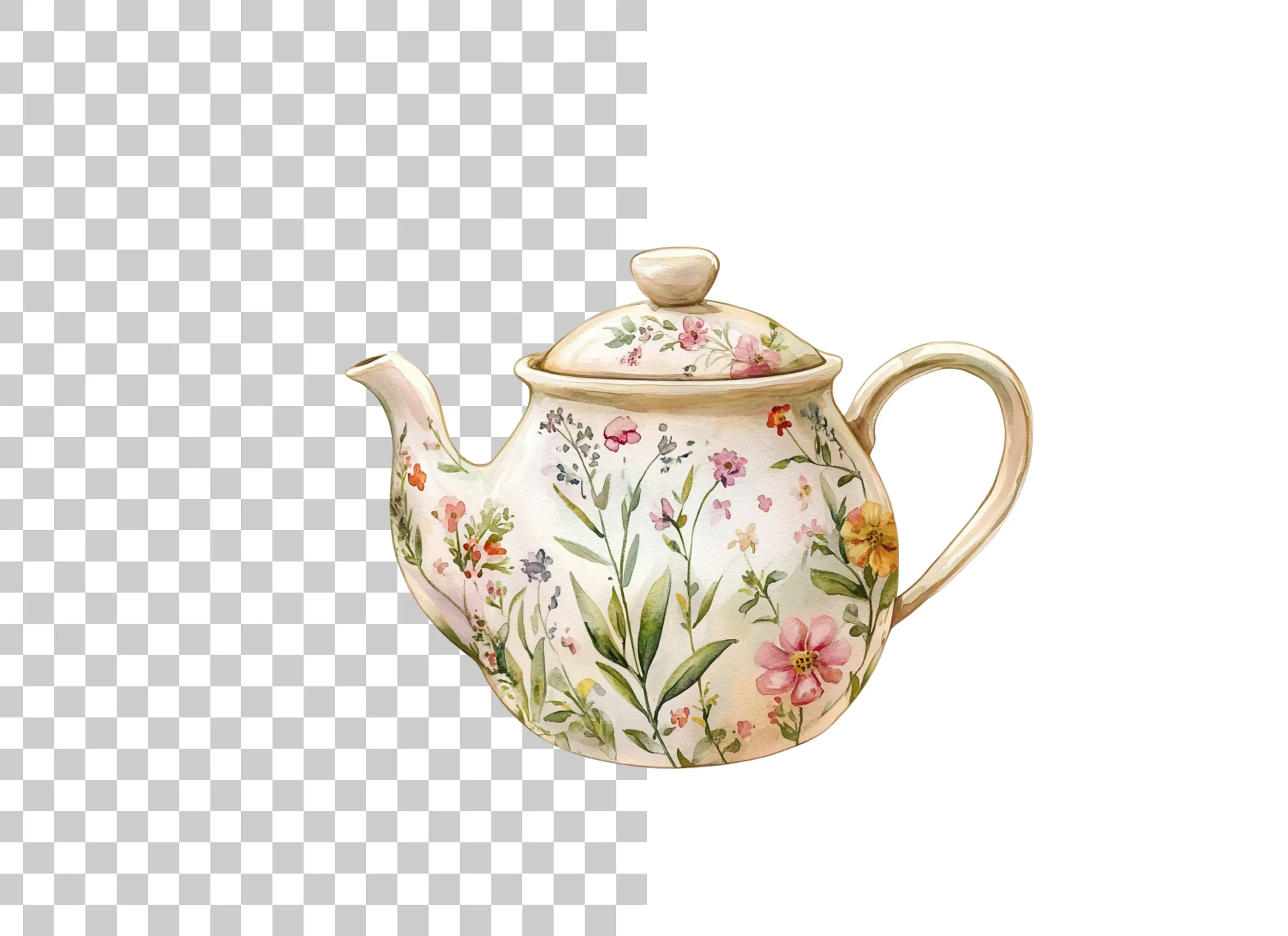 Floral Teapots Clipart Bundle - Image 2